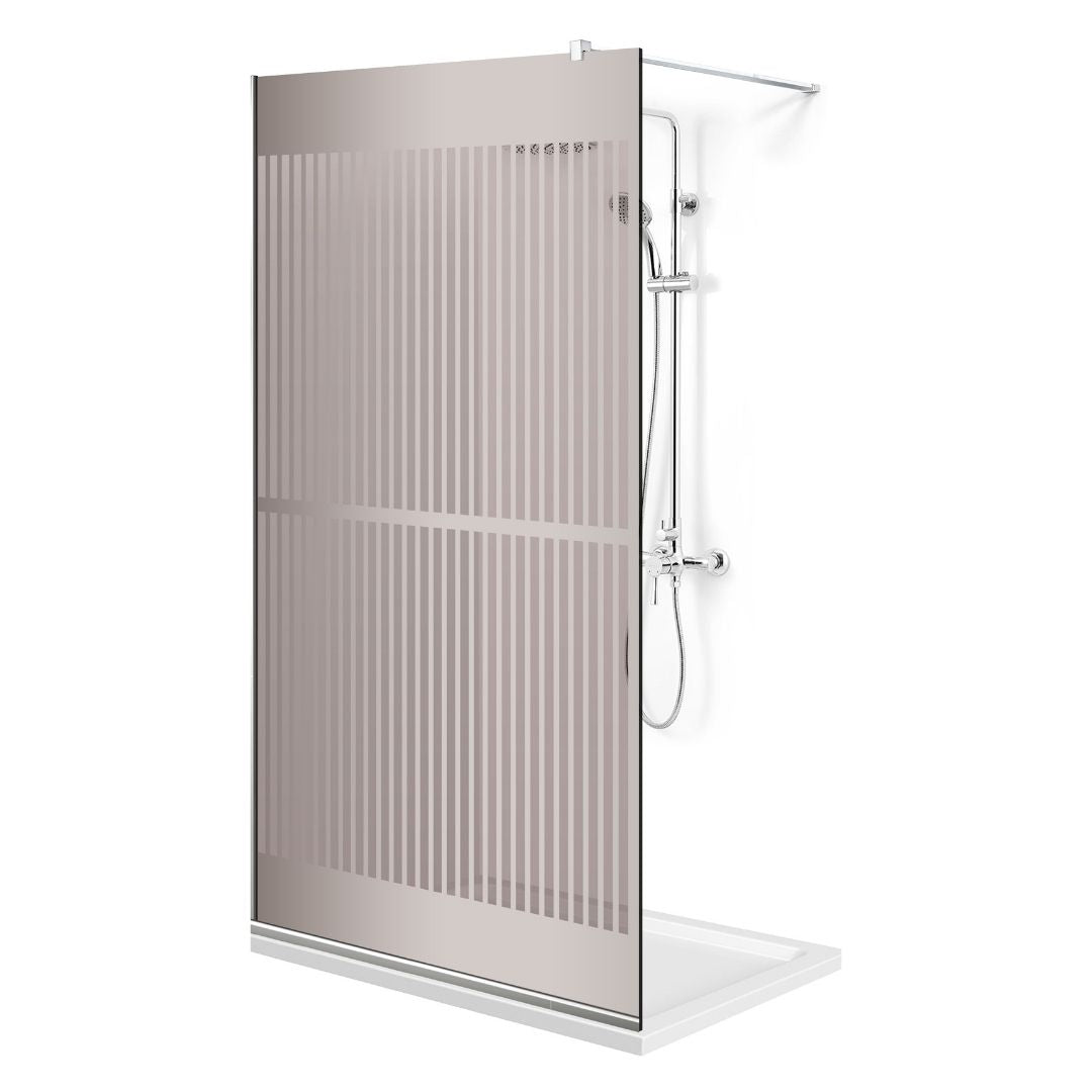 Paravan dus Walk-in, Perete dus Inox, #Bronz #Bronz