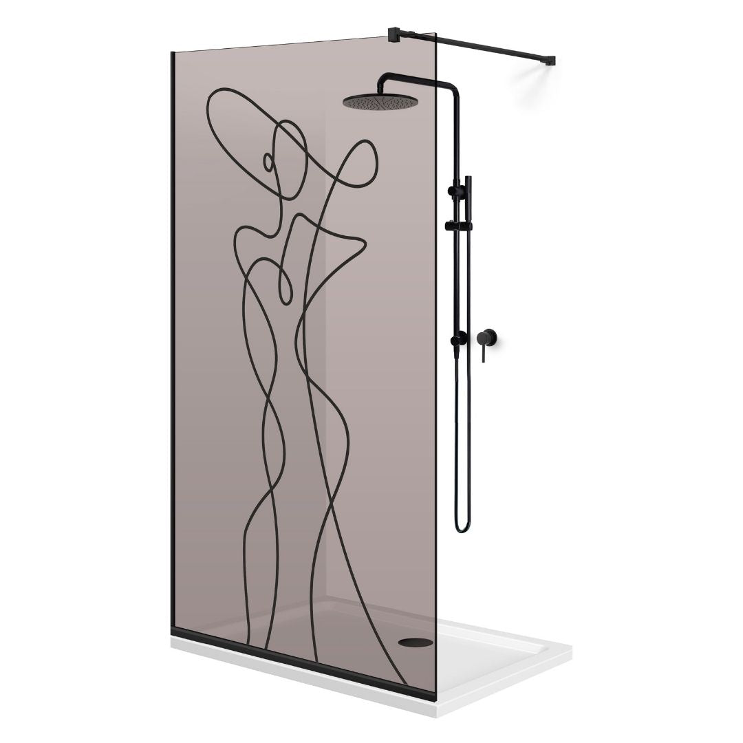 Paravan dus Walk-in, Perete dus Negru, #Bronz #Bronz