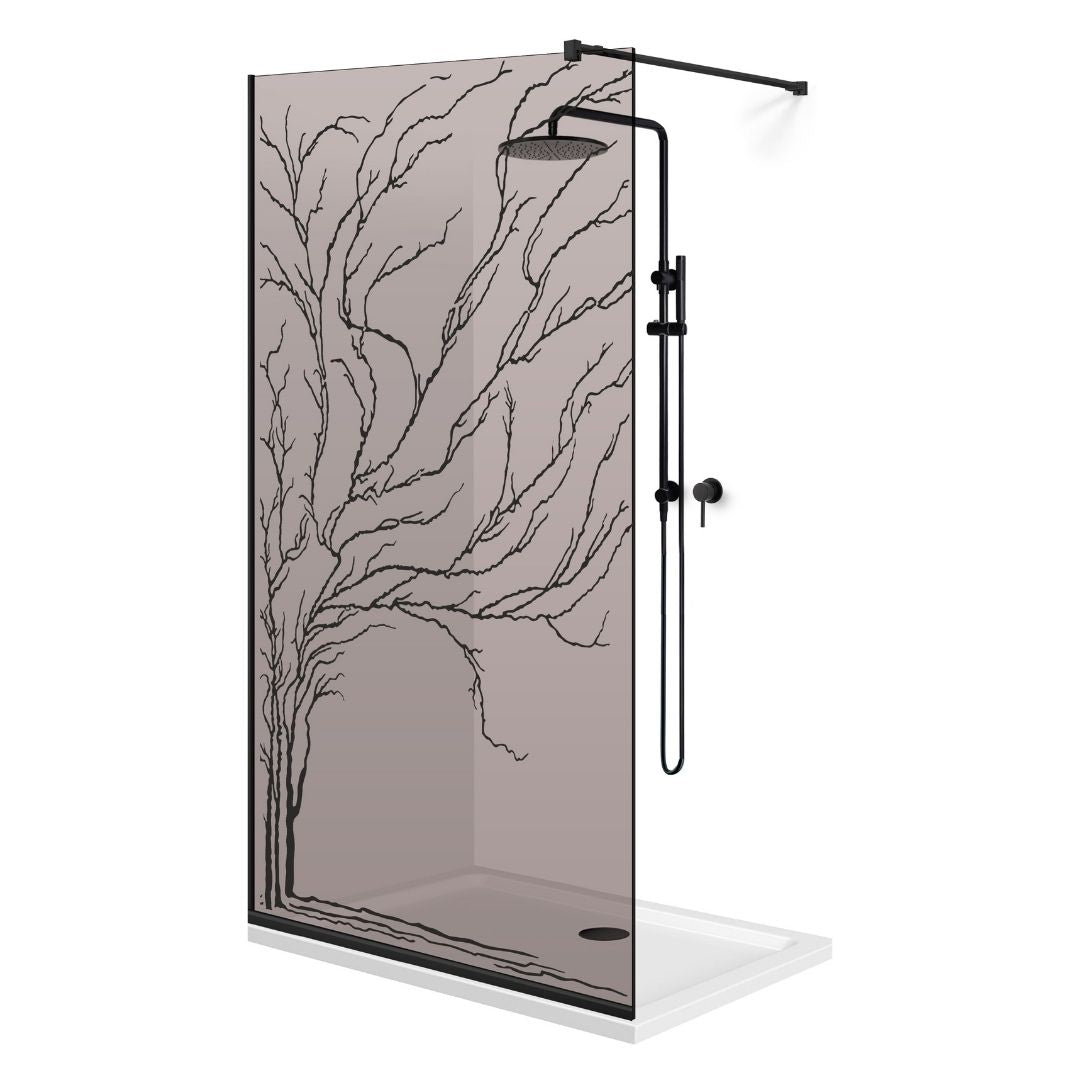 Paravan dus Walk-in, Perete dus Negru, #Bronz #Bronz