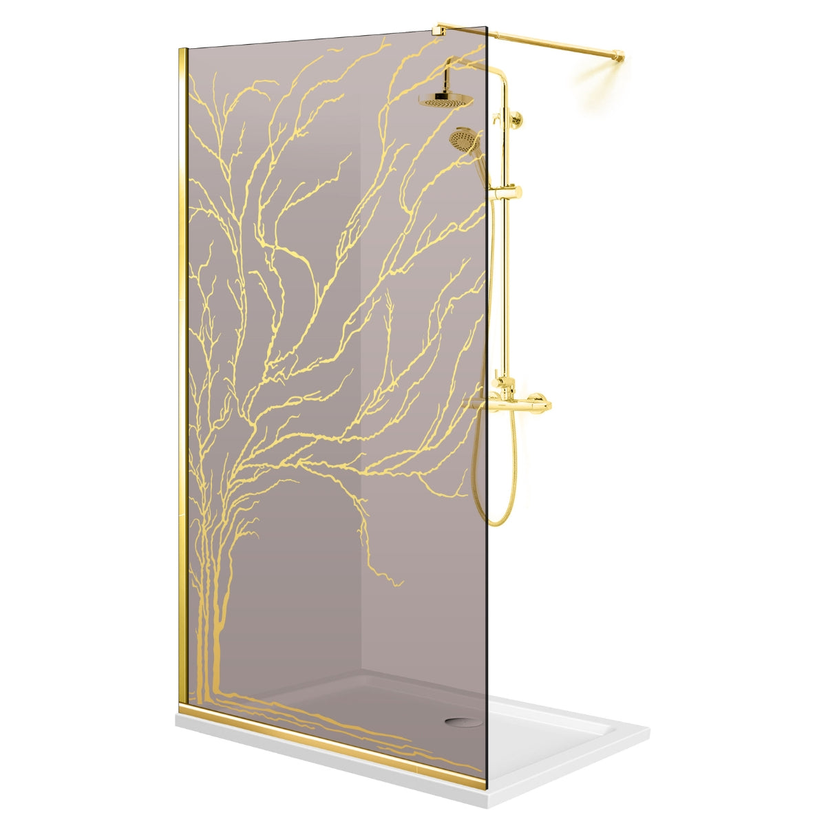 Paravan dus Walk-in, Perete dus Auriu, #Bronz #Bronz