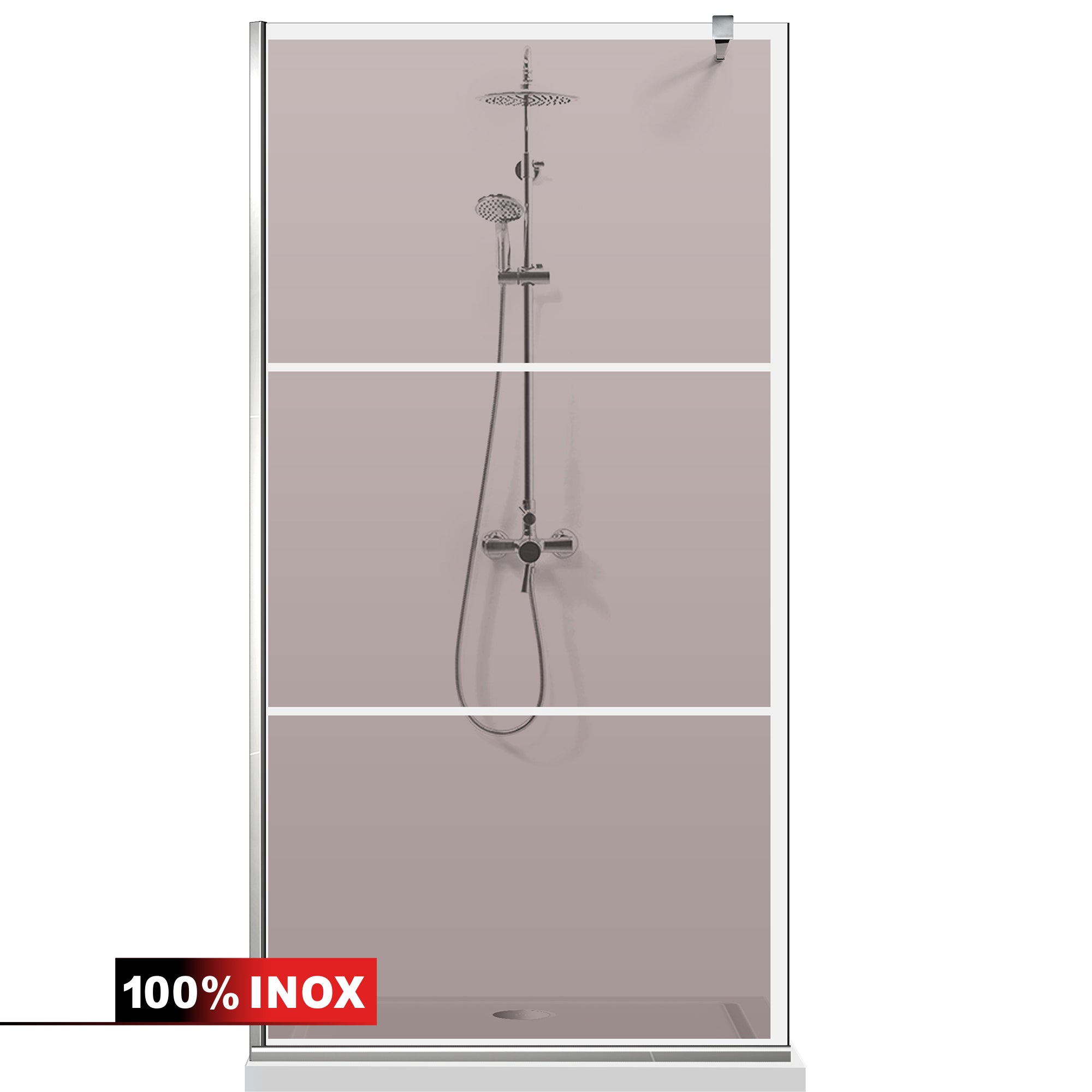 Paravan dus Walk-in, Perete dus Inox, #Bronz #Bronz