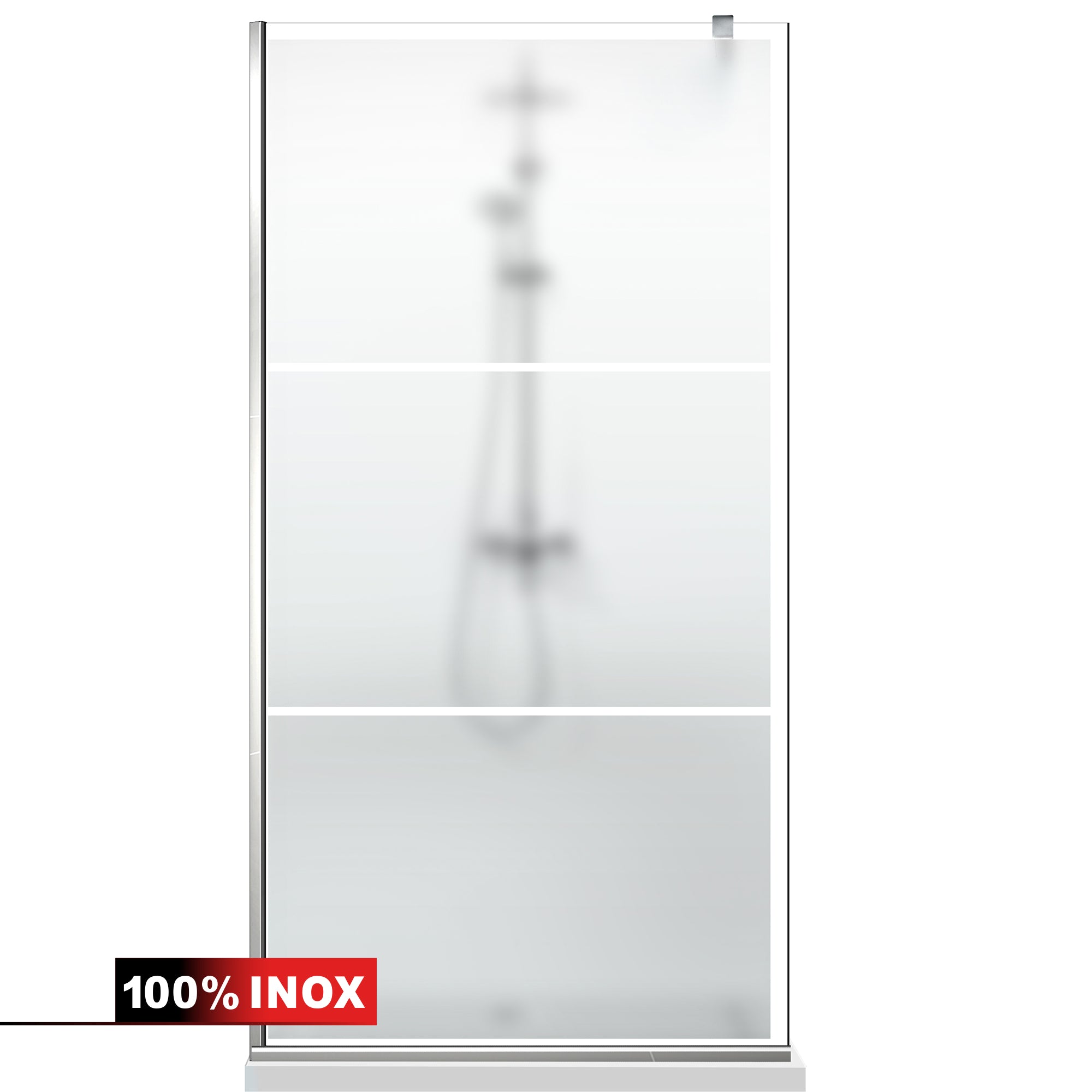 Paravan dus Walk-in, Perete dus Inox, #Mata #Matt