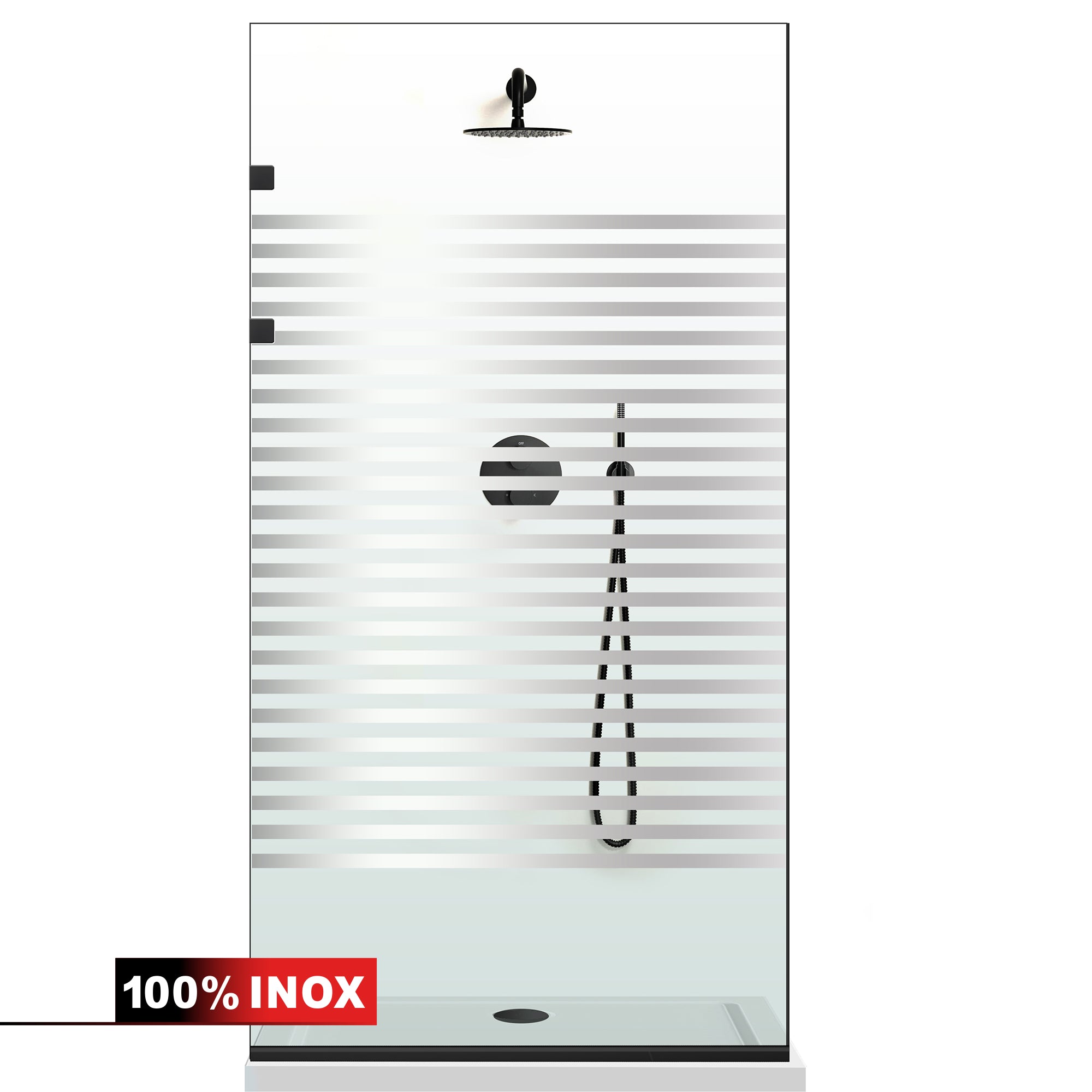 Paravan dus Walk-in, Perete dus Inox, #Clara #Víztiszta