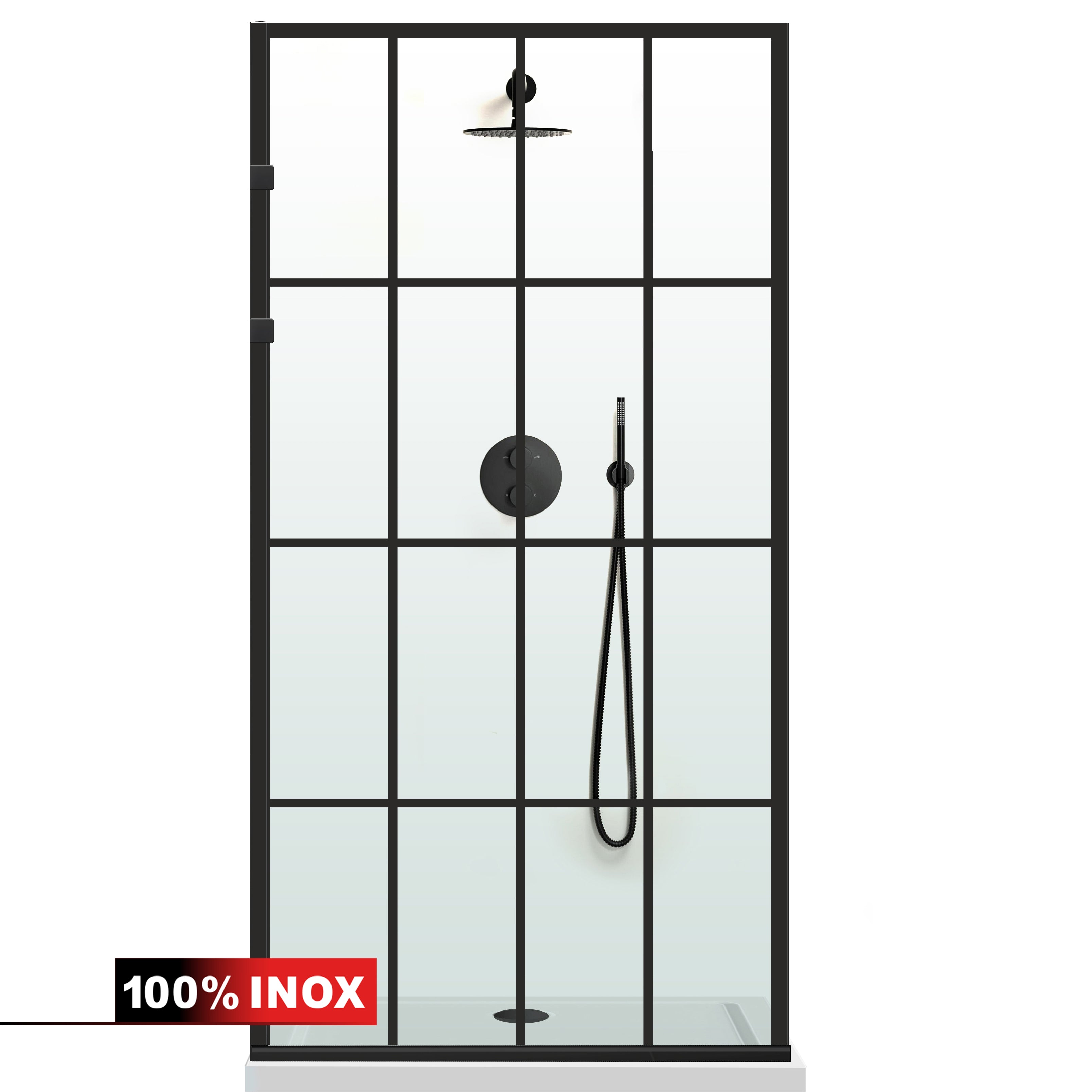 Paravan dus Walk-in, Perete dus Inox, #Clara #Víztiszta