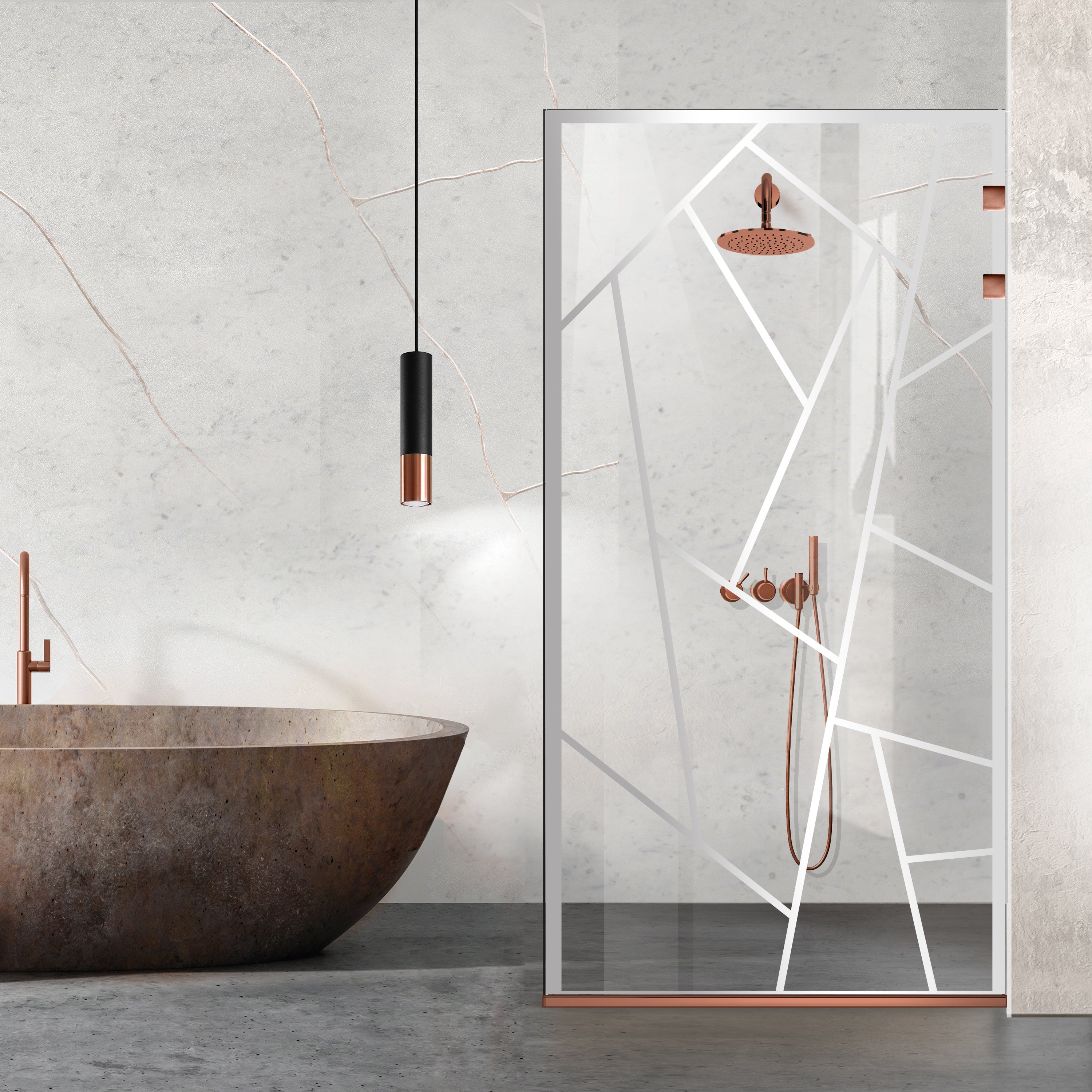 Paravan dus Walk-in, Perete dus Inox, negru mat, #Clara #Víztiszta
