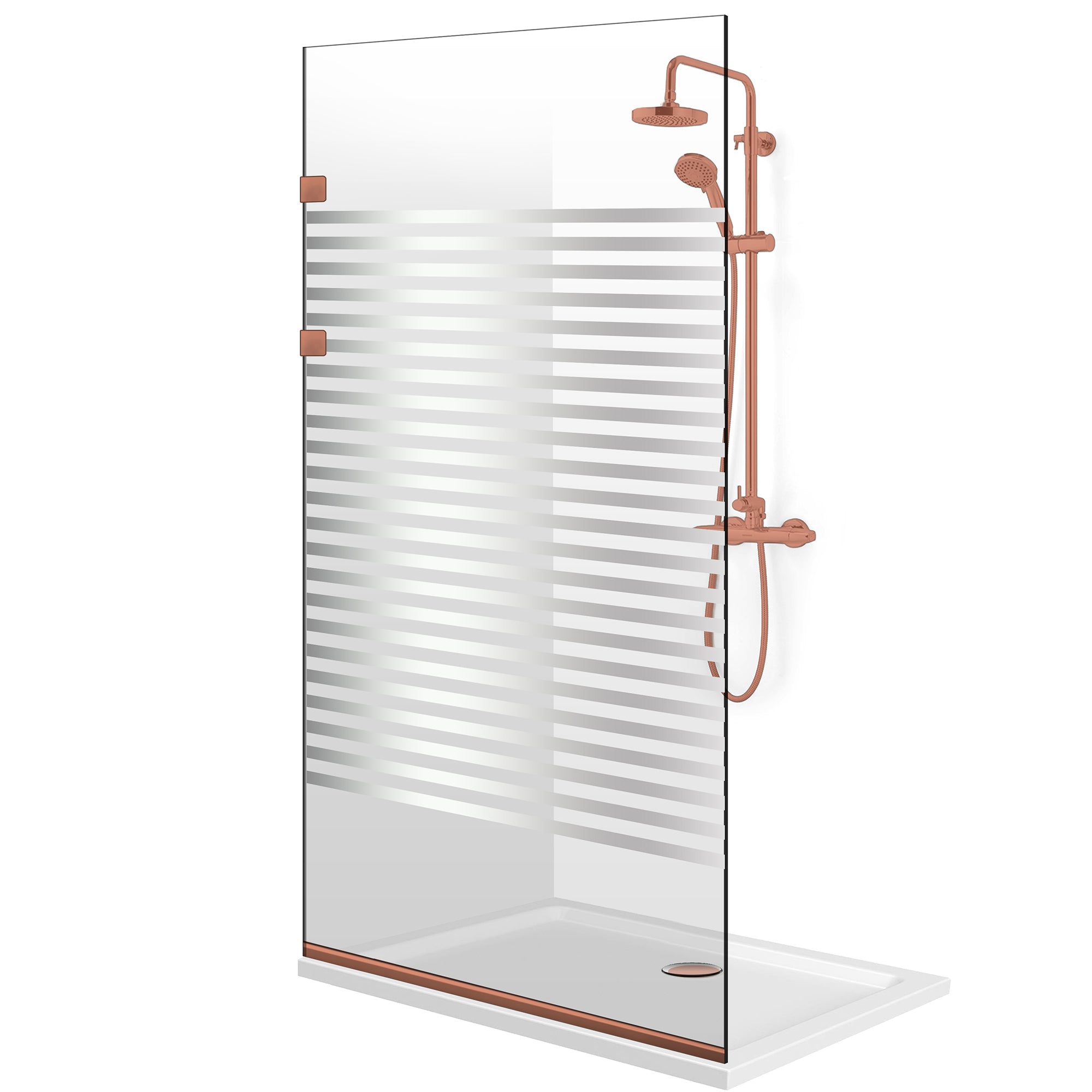 Paravan dus Walk-in, Perete dus Inox, negru mat, #Clara #Víztiszta