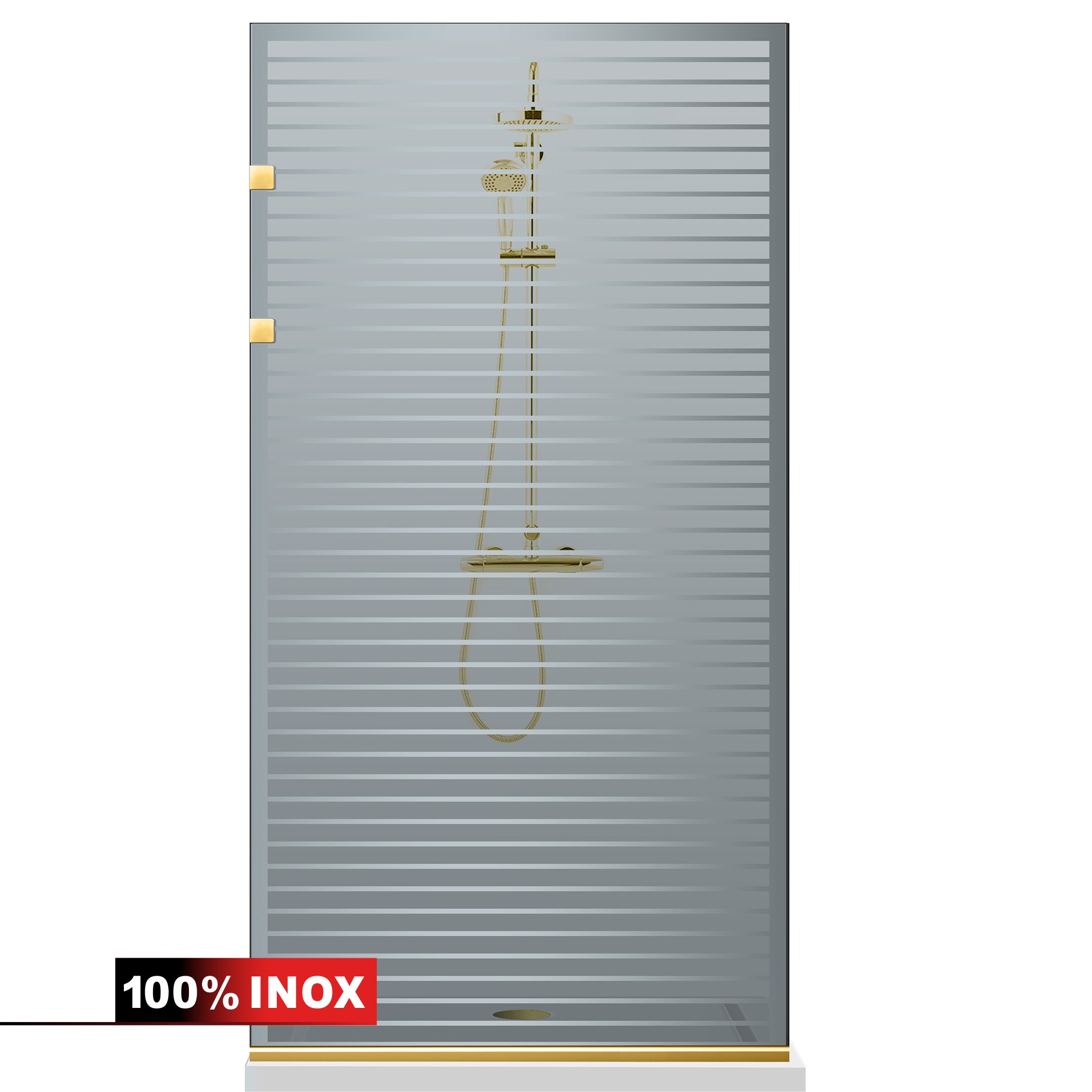 Parois de Douche Walk-in, paroi de douche en Acciaio inox, dorée #Grigio