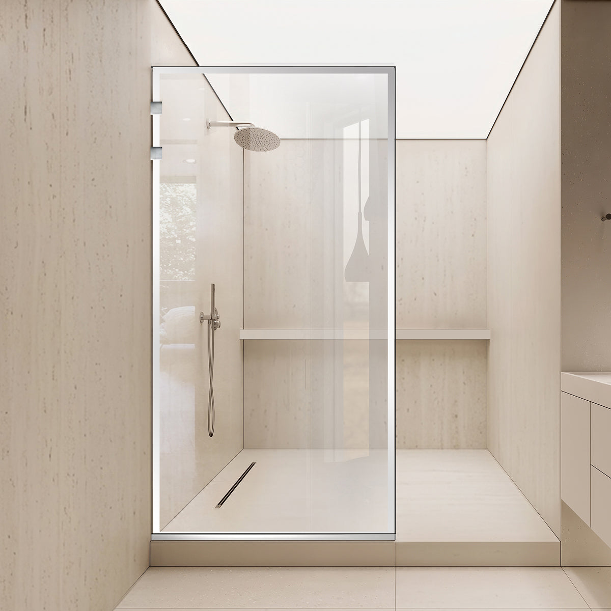 Parois de Douche Walk-in, parete doccia Acciaio inox, #Trasparente