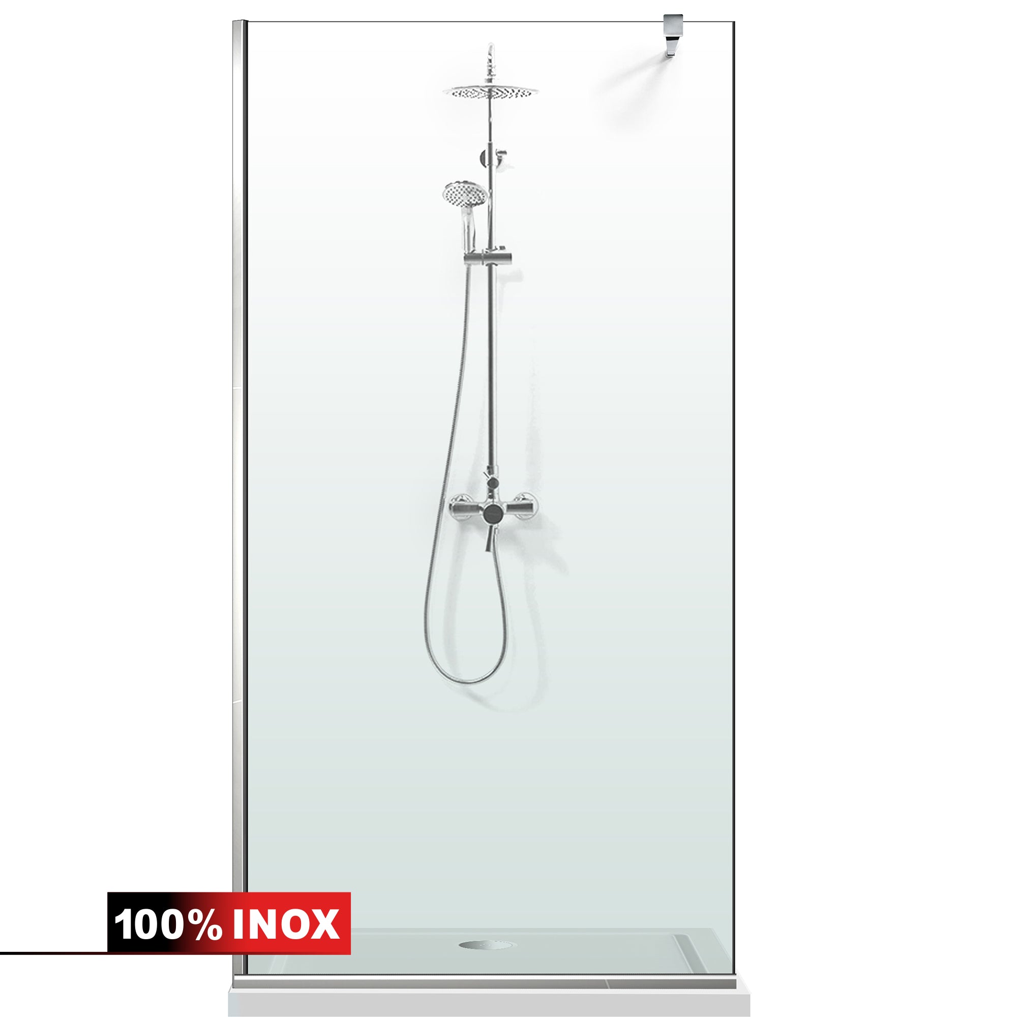 Paravan dus Walk-in, Perete dus Inox, #Clara #Víztiszta