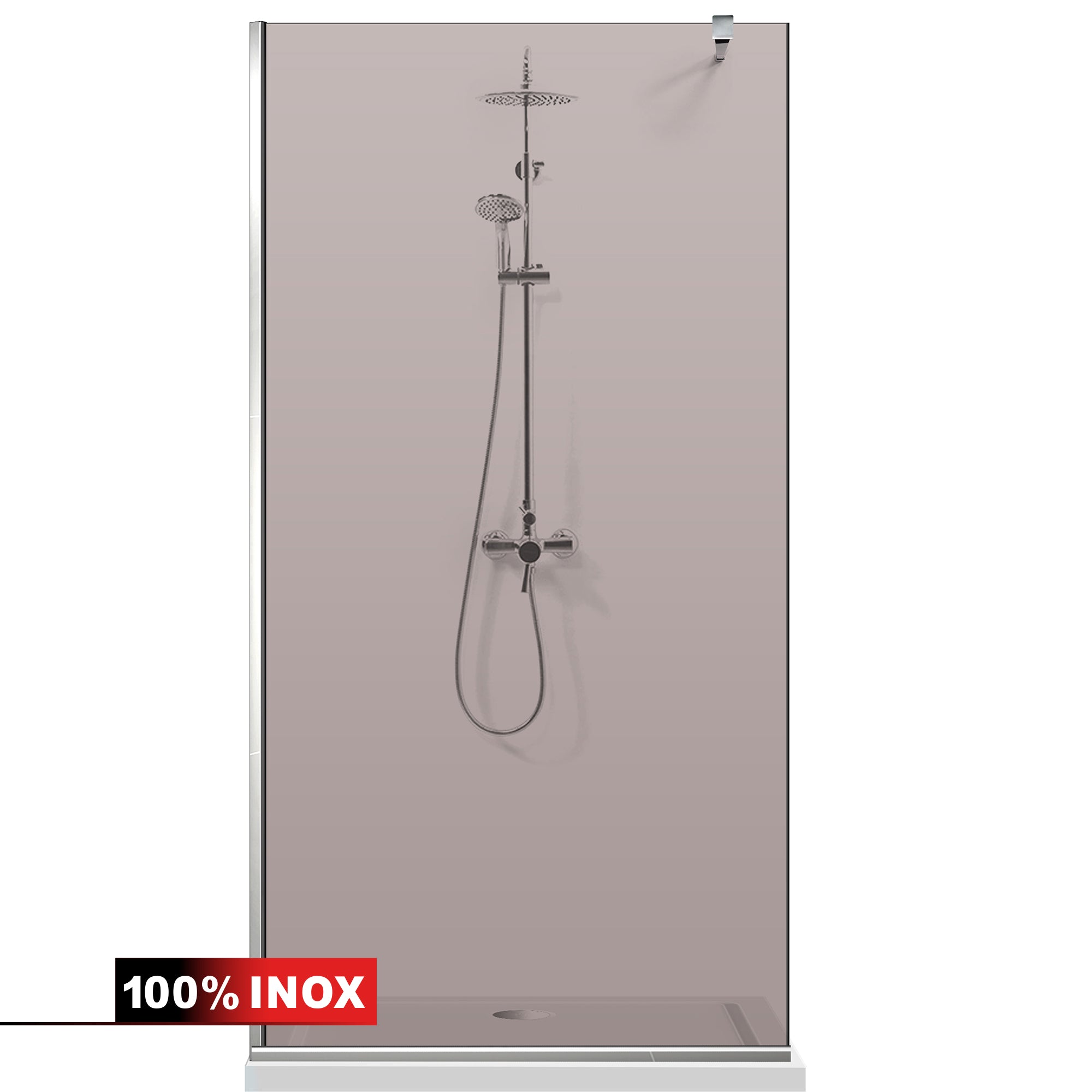 Paravan dus Walk-in, Perete dus Inox, #Bronz #Bronz