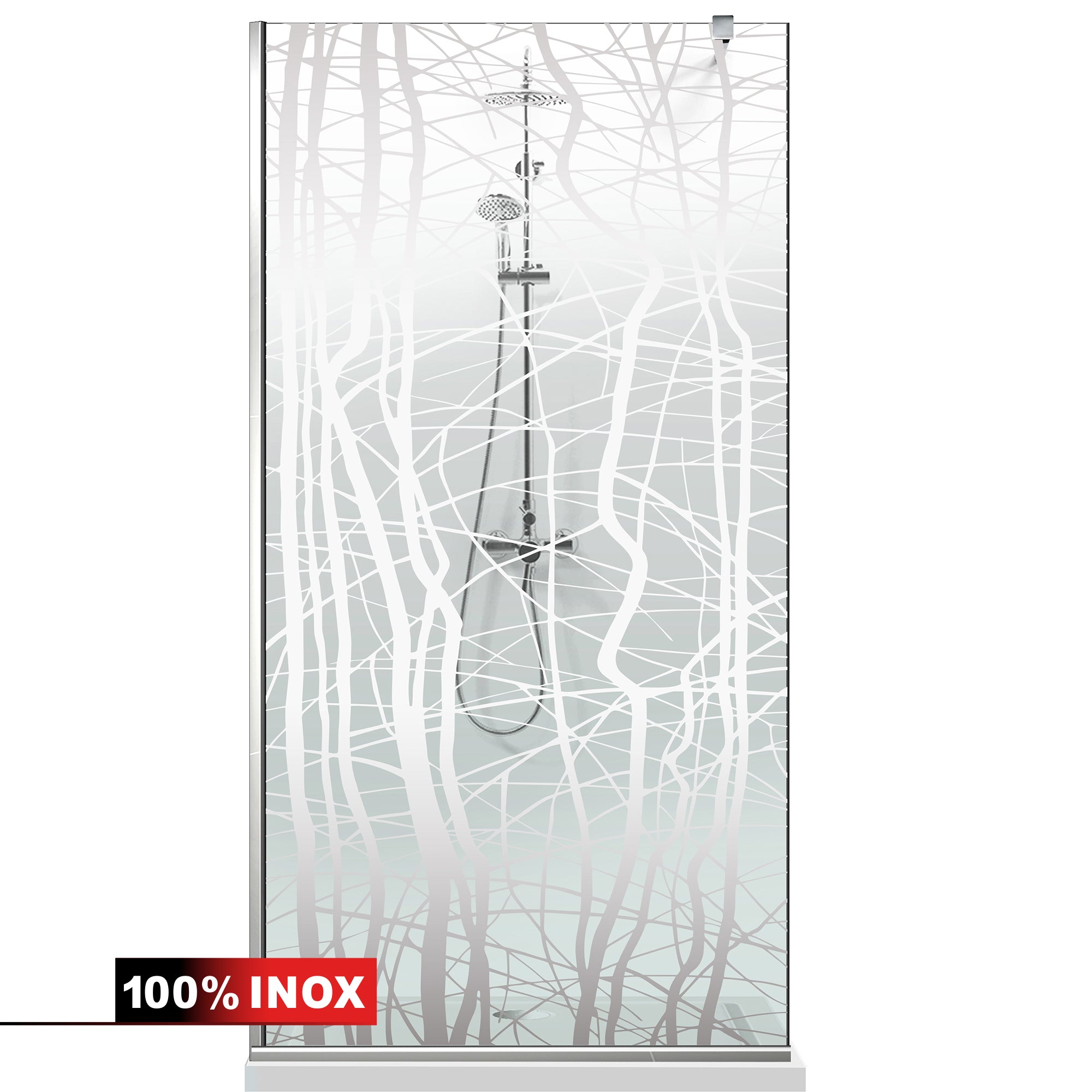 Paravan dus Walk-in, Perete dus Inox, #Clara #Víztiszta