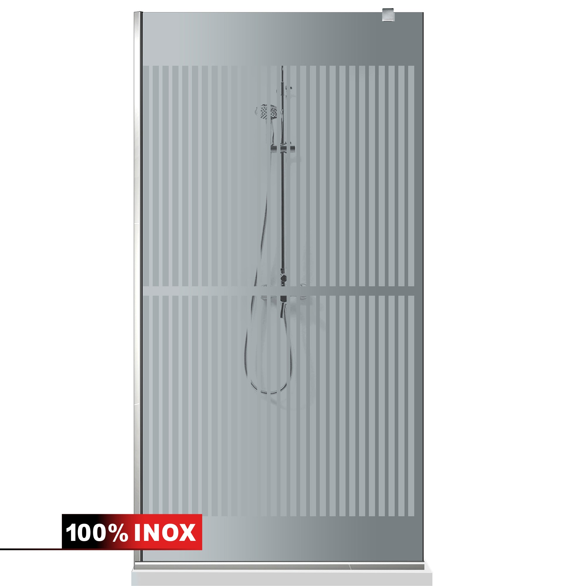 Paravan dus Walk-in, Perete dus Inox, #Gri #Szürke