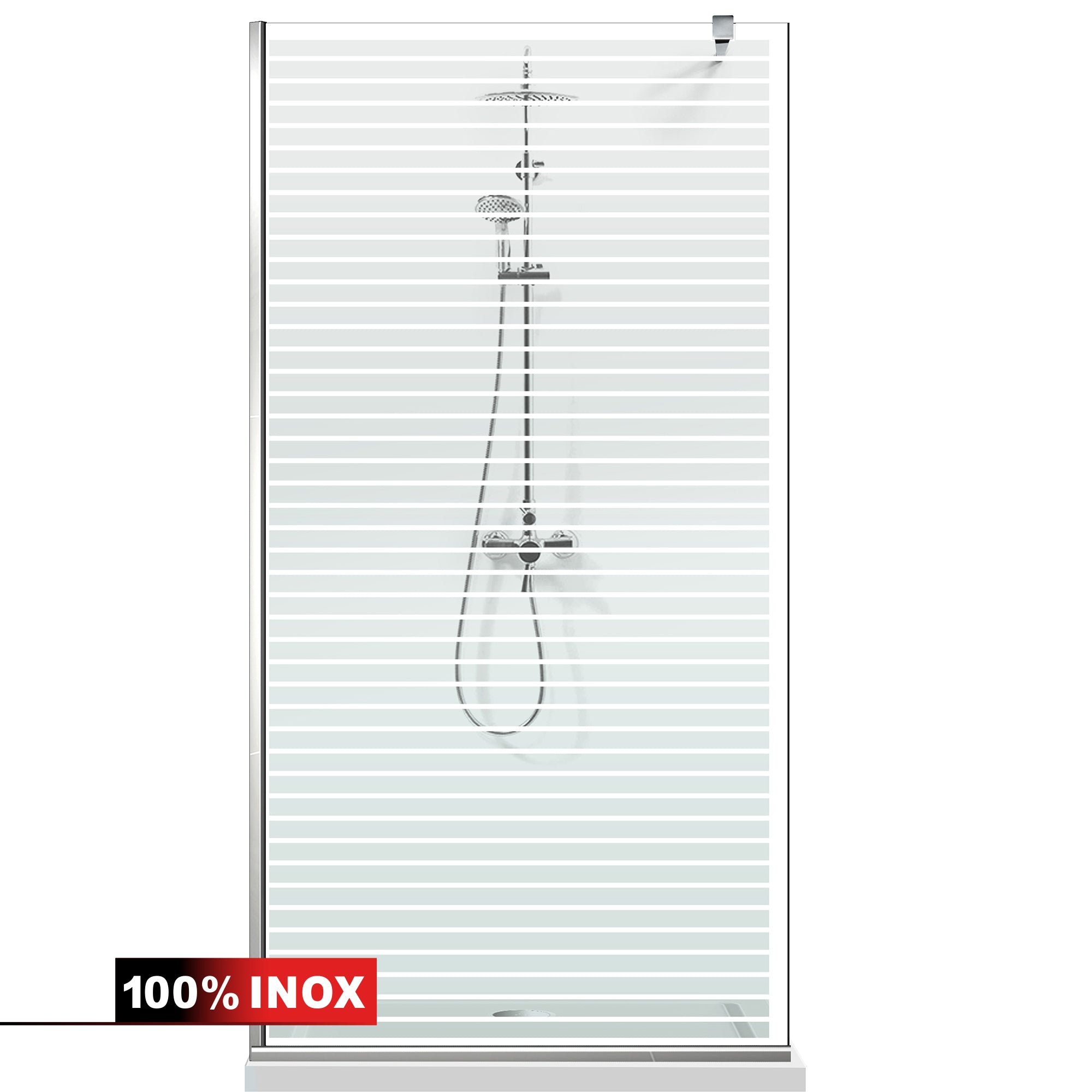 Paravan dus Walk-in, Perete dus Inox, #Clara #Víztiszta