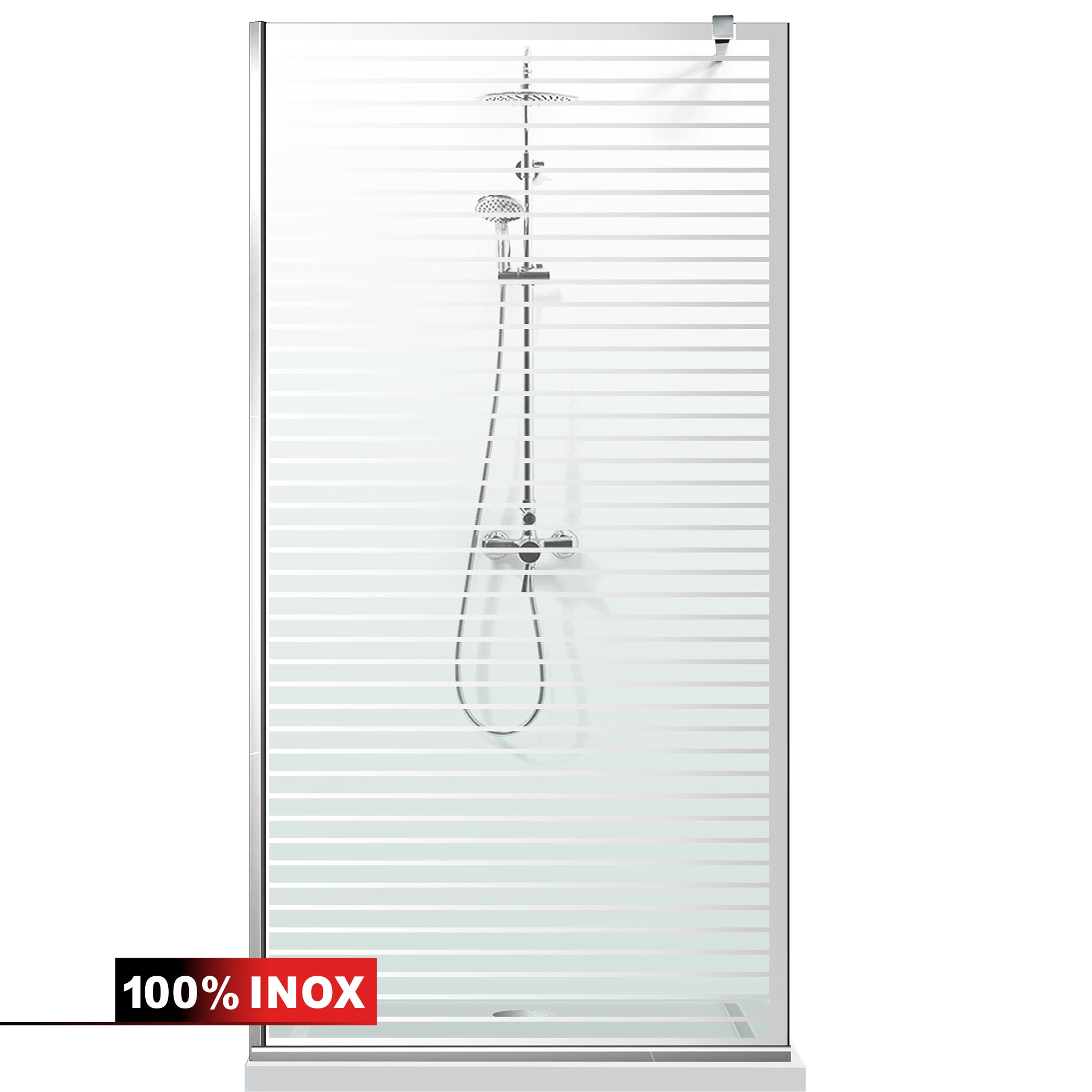 Paravan dus Walk-in, Perete dus Inox, #Clara #Víztiszta