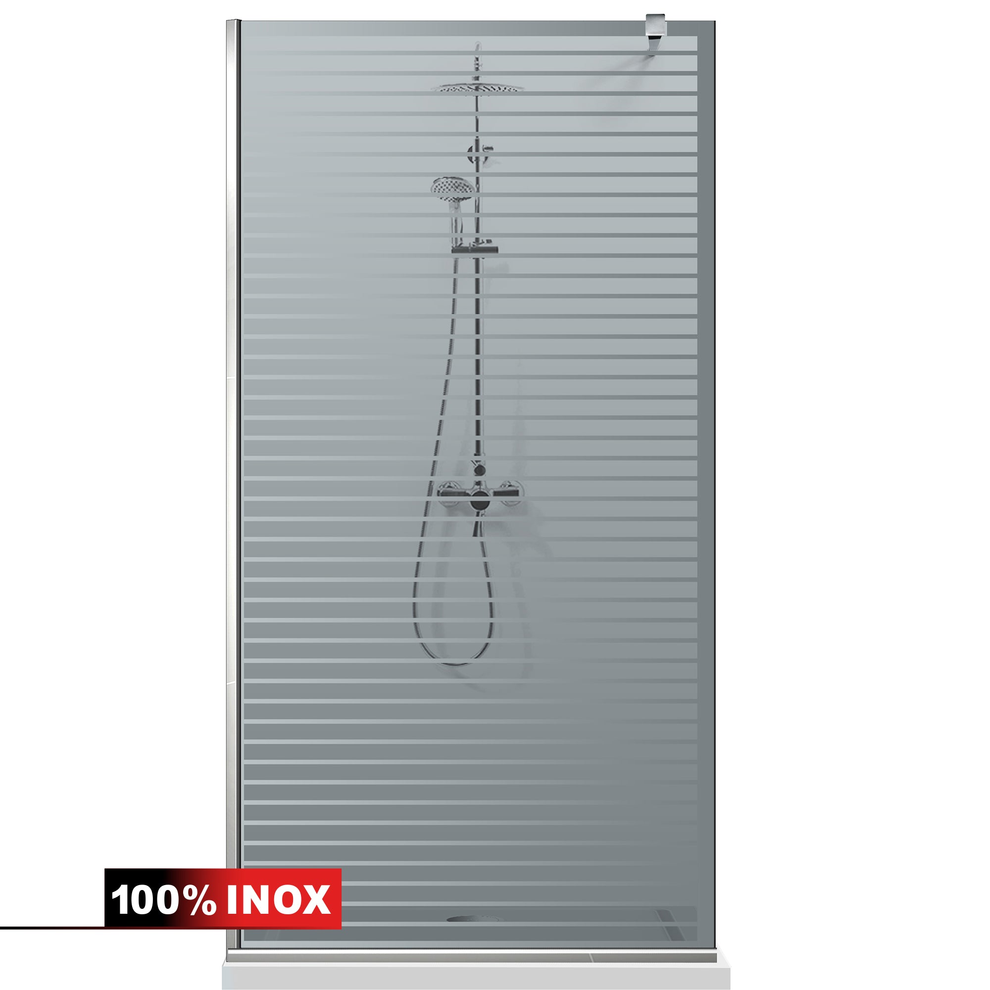 Paravan dus Walk-in, Perete dus Inox, #Gri #Szürke