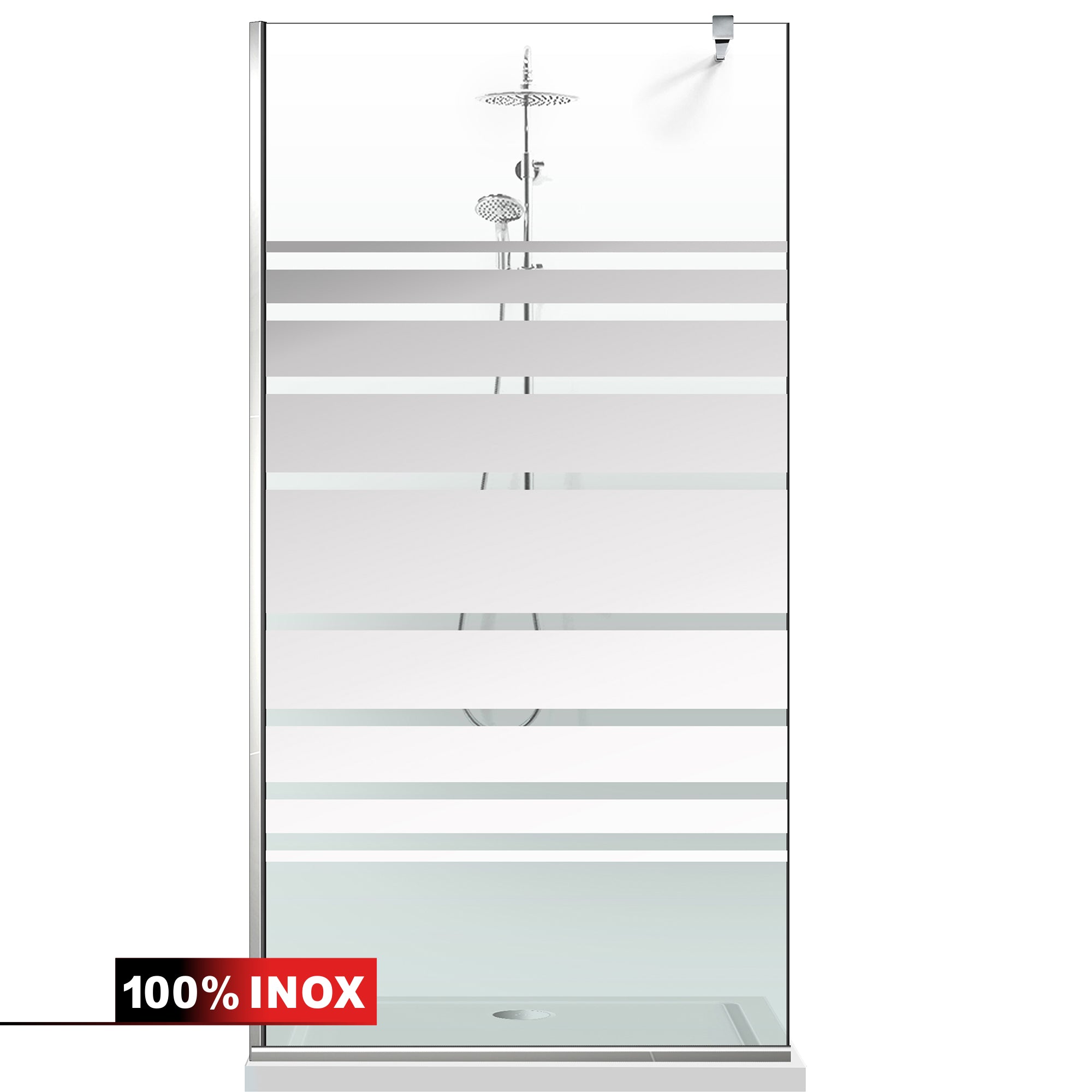 Paravan dus Walk-in, Perete dus Inox, #Clara #Víztiszta