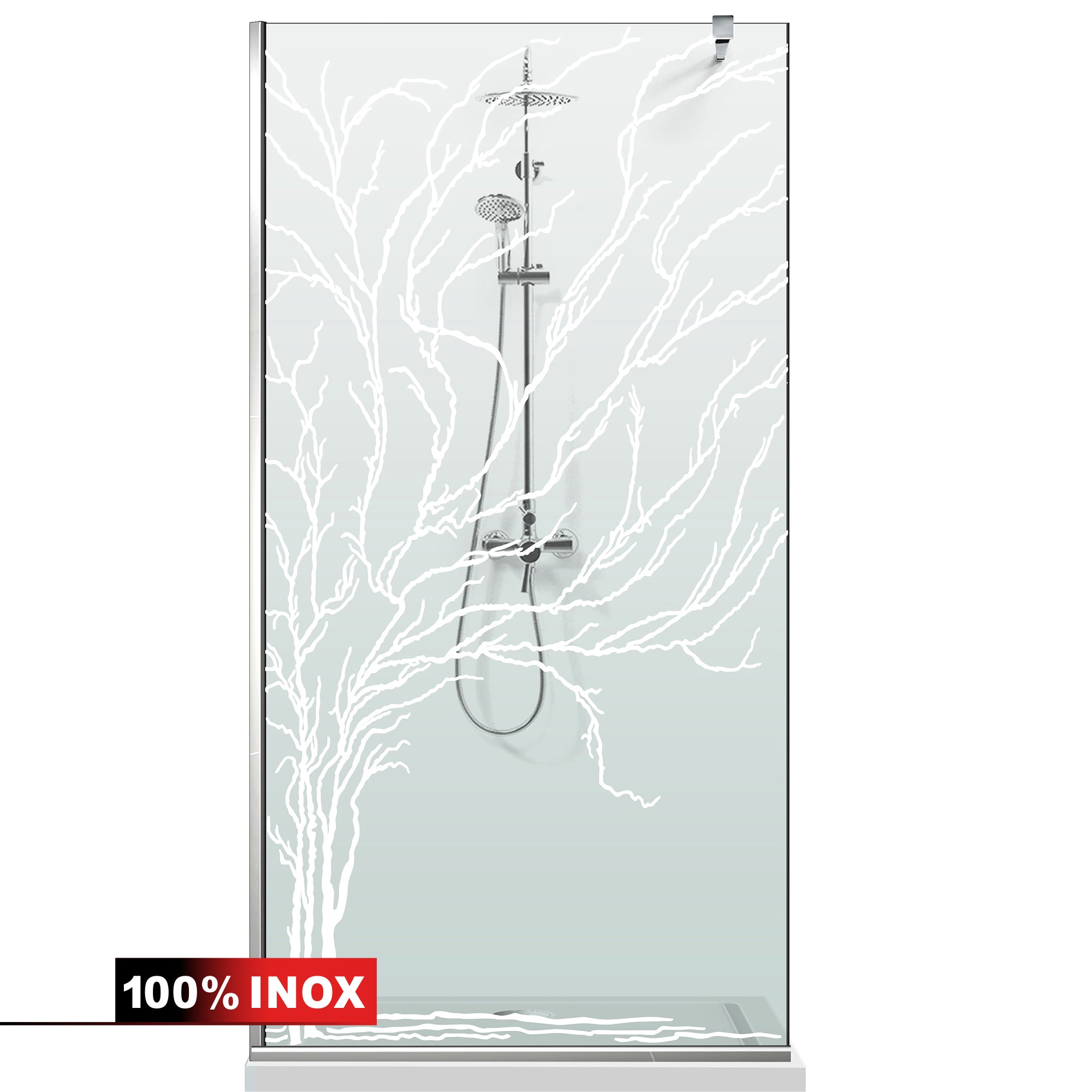 Paravan dus Walk-in, Perete dus Inox, #Clara #Víztiszta