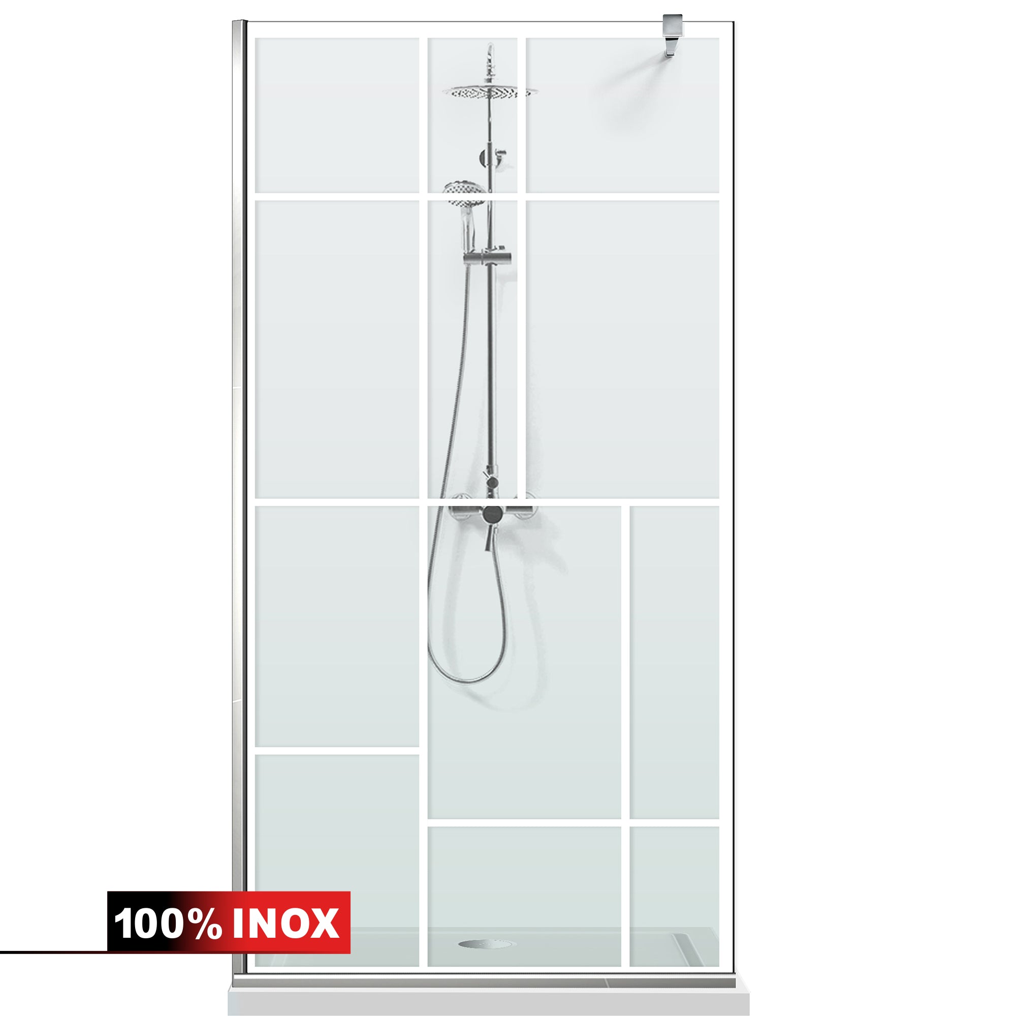 Paravan dus Walk-in, Perete dus Inox, #Clara #Víztiszta