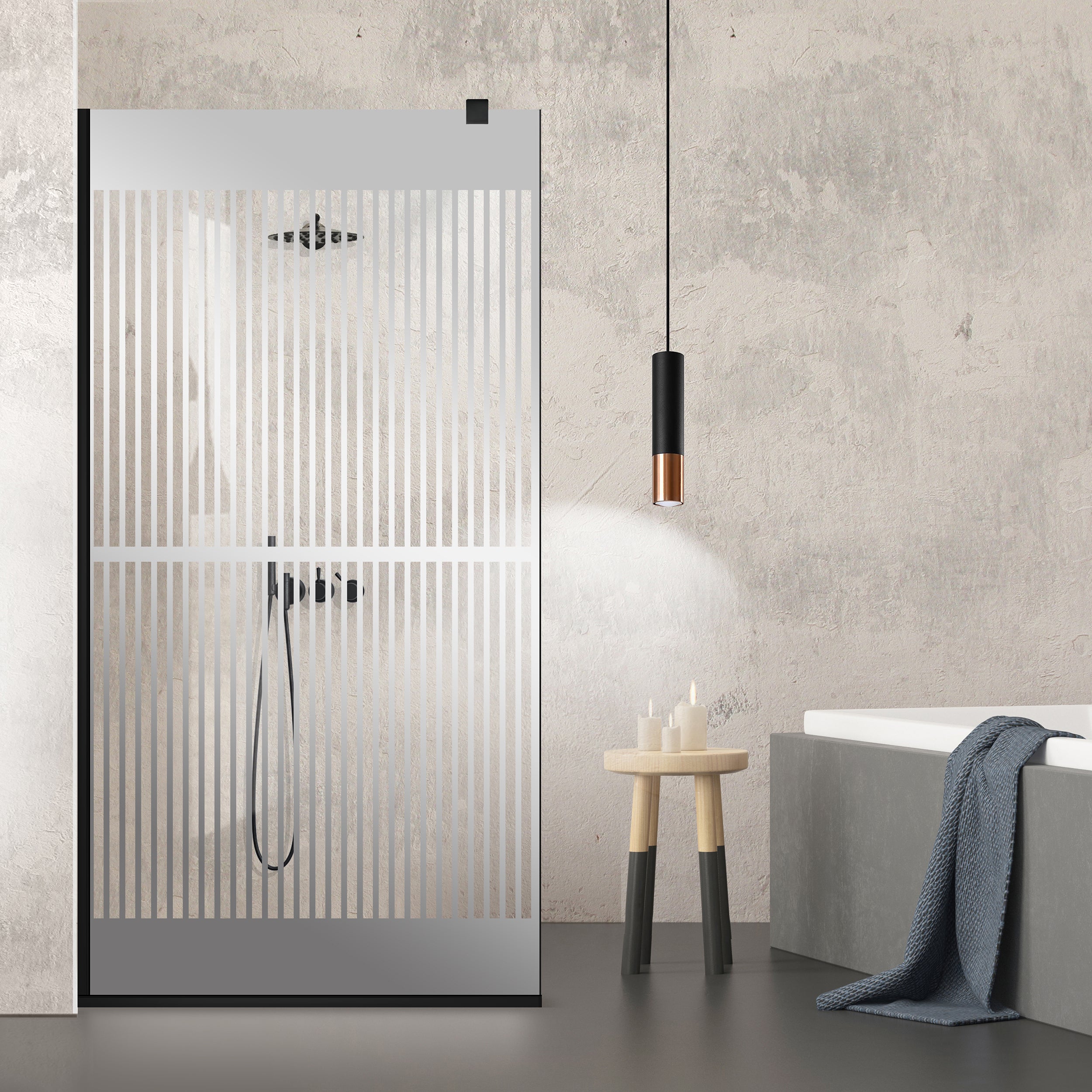 Paravan dus Walk-in, Perete dus Negru, #Clara #Víztiszta