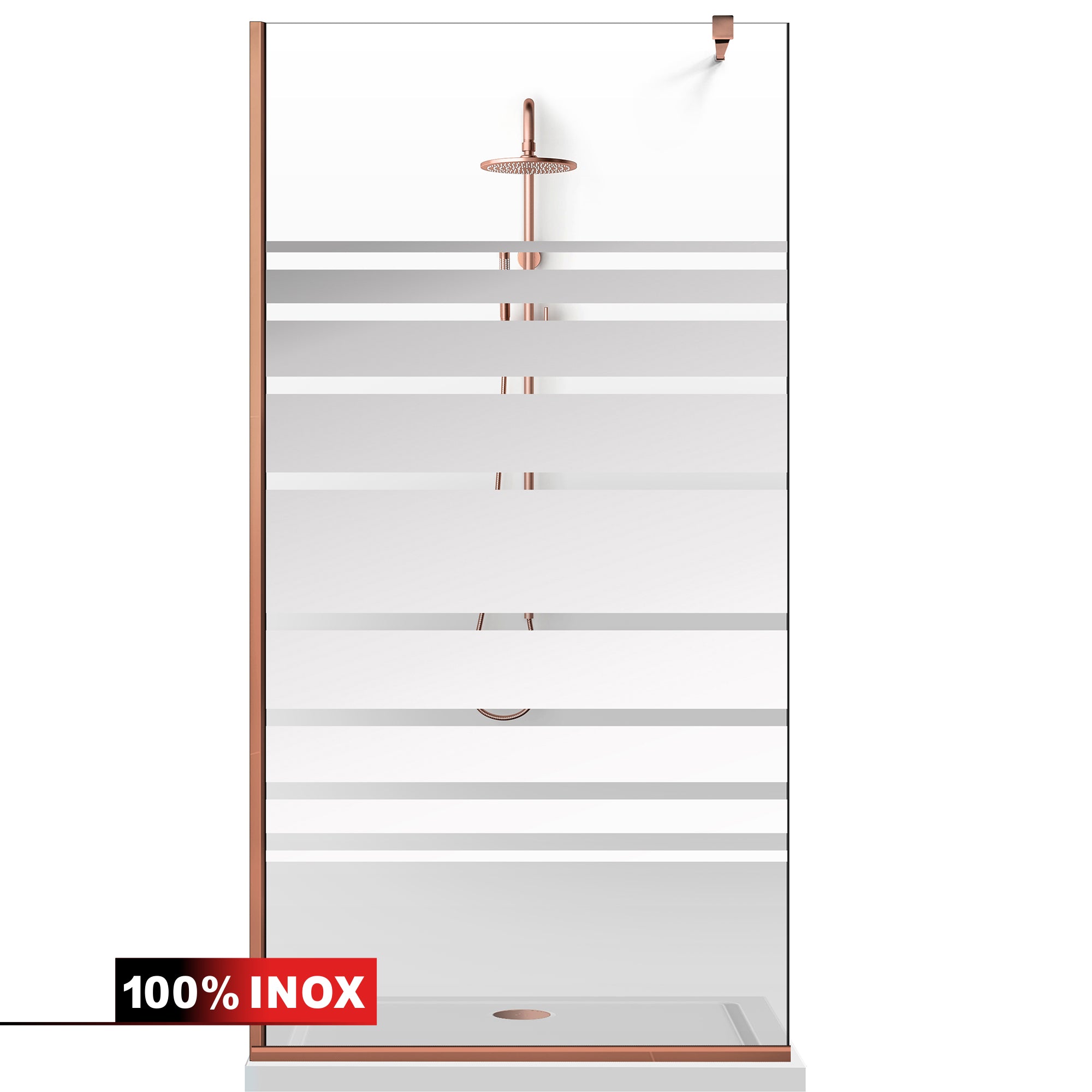 Paravan dus Walk-in, Perete dus Copper, #Clara #Víztiszta
