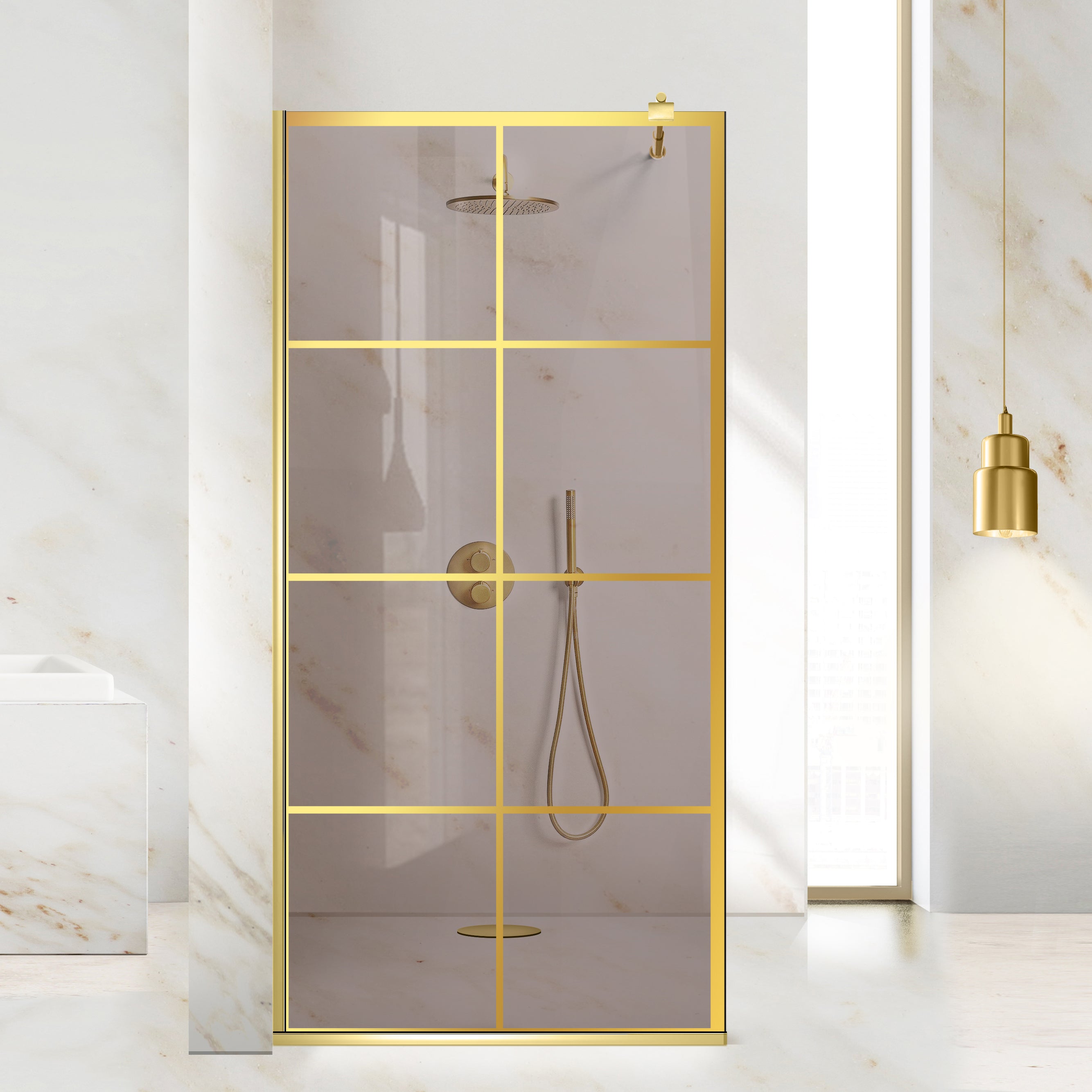 Paravan dus Walk-in, Perete dus Auriu, #Bronz #Bronz
