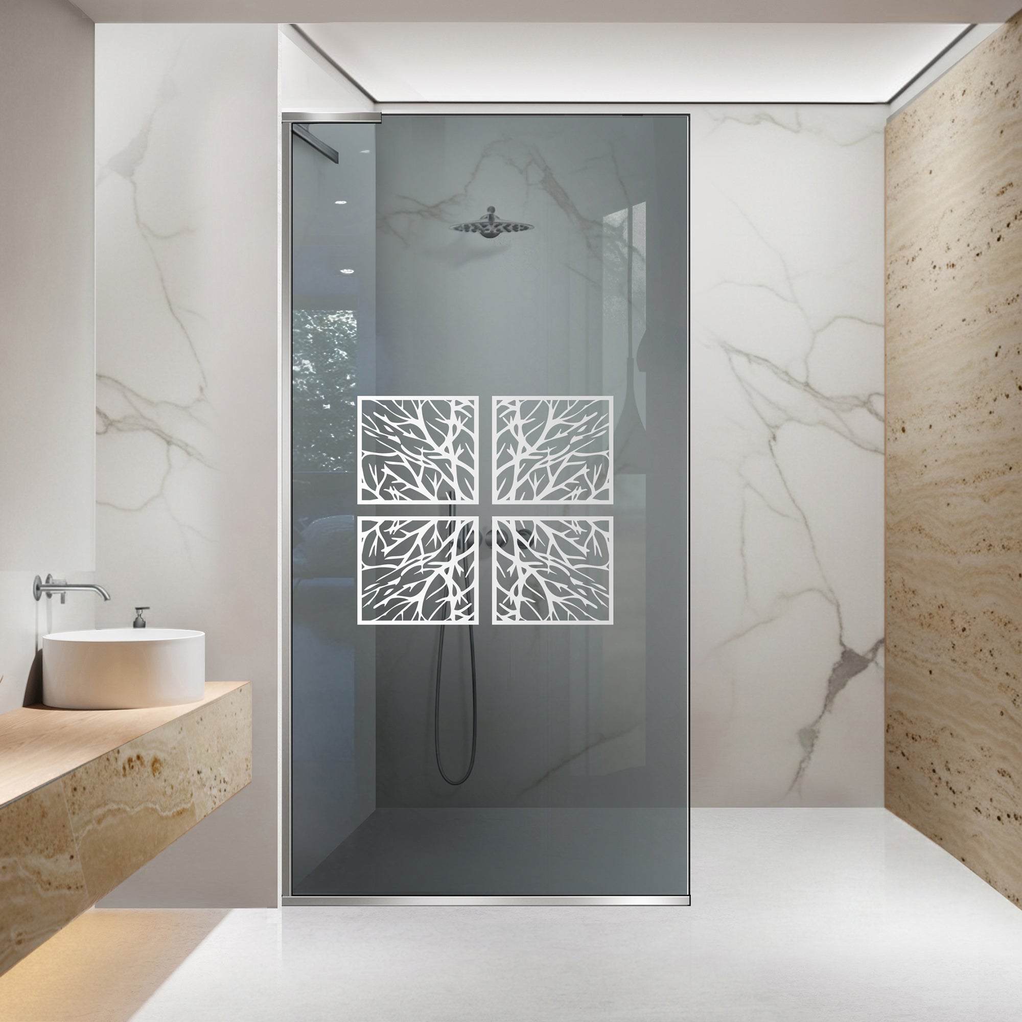 Paravan dus Walk-in, Perete dus Inox, #Gri #Szürke