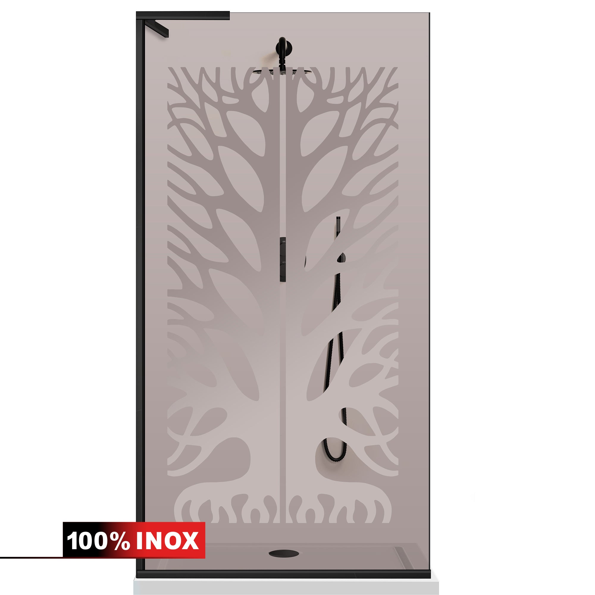 Paravan dus Walk-in, Perete dus Inox, #Bronz #Bronz