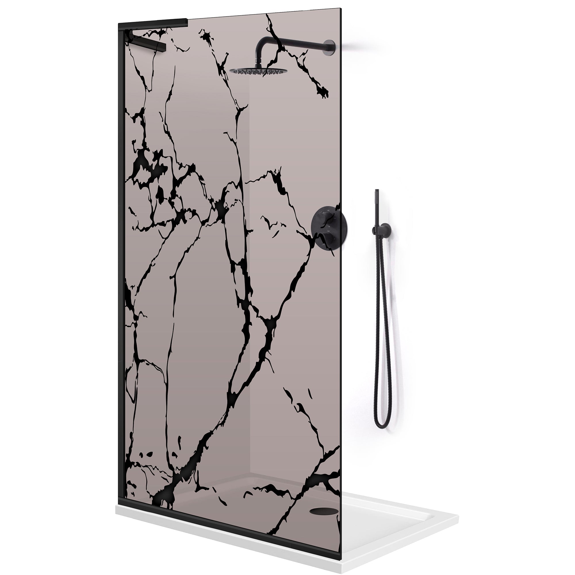 Paravan dus Walk-in, Perete dus Inox, #Bronz #Bronz