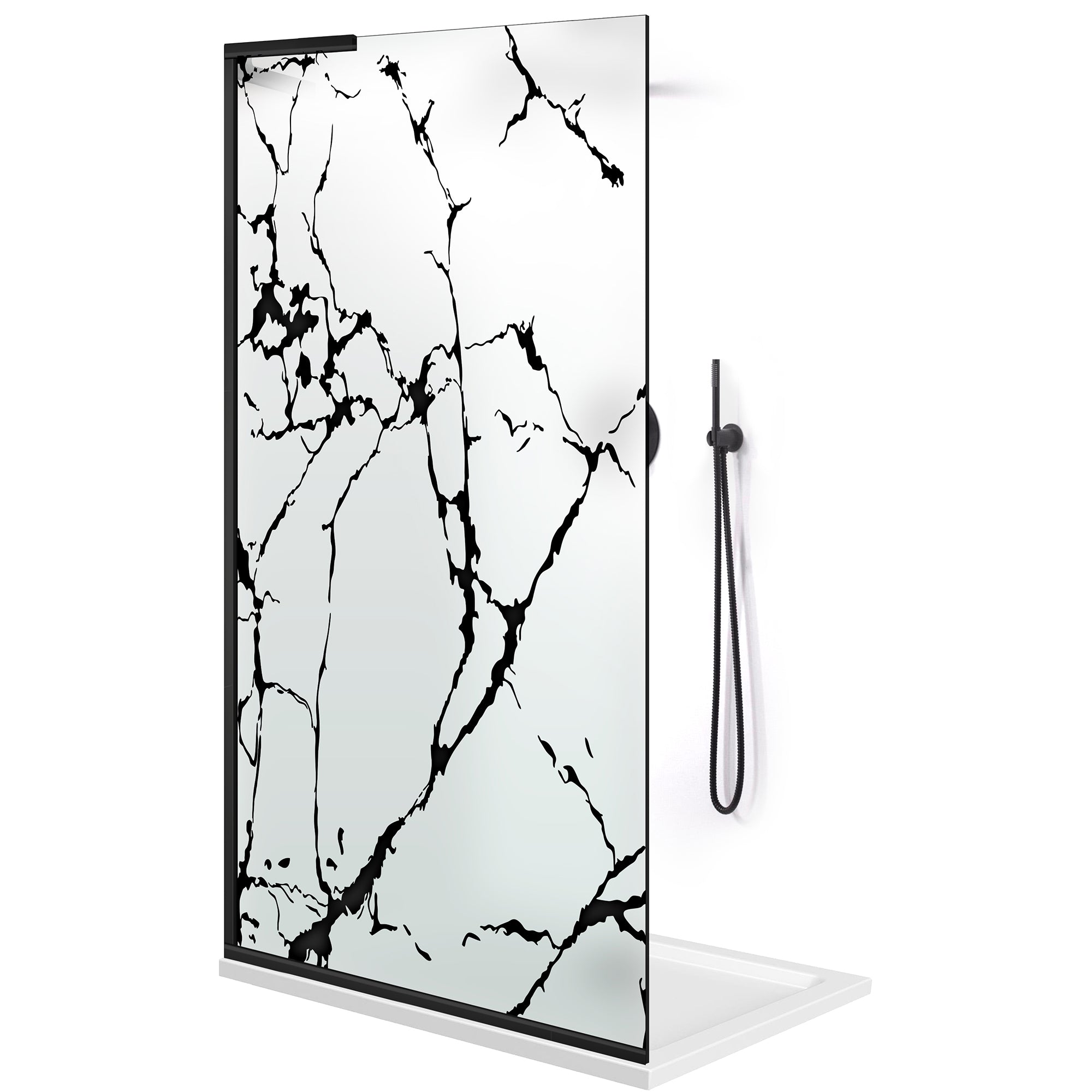 Paravan dus Walk-in, Perete dus Inox, #Mat #Matt