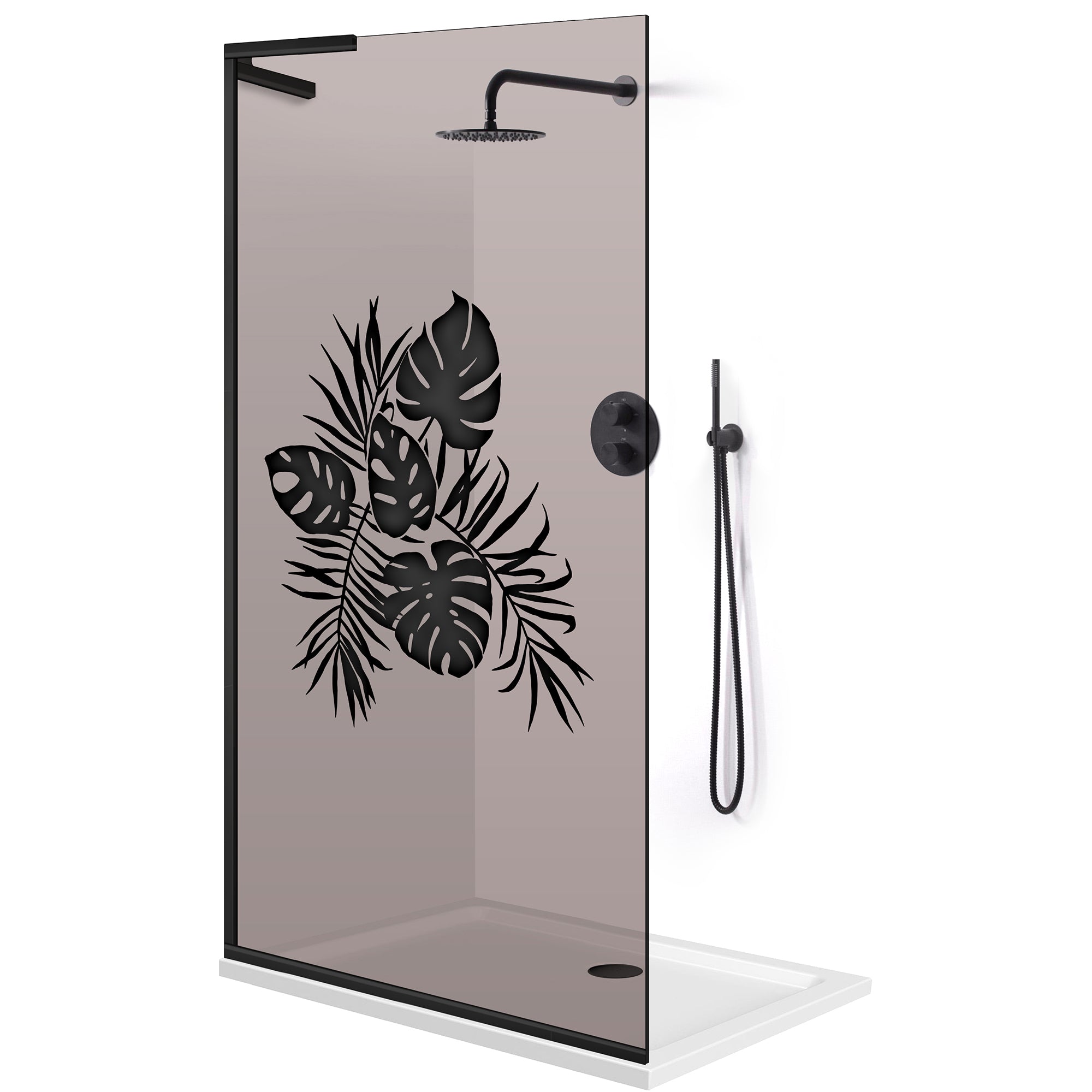 Paravan dus Walk-in, Perete dus Inox, #Bronz #Bronz