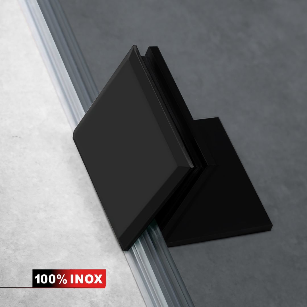 Parois de Douche Walk-in, Paroi de douche en Acciaio inox, nero opaco #Grigio