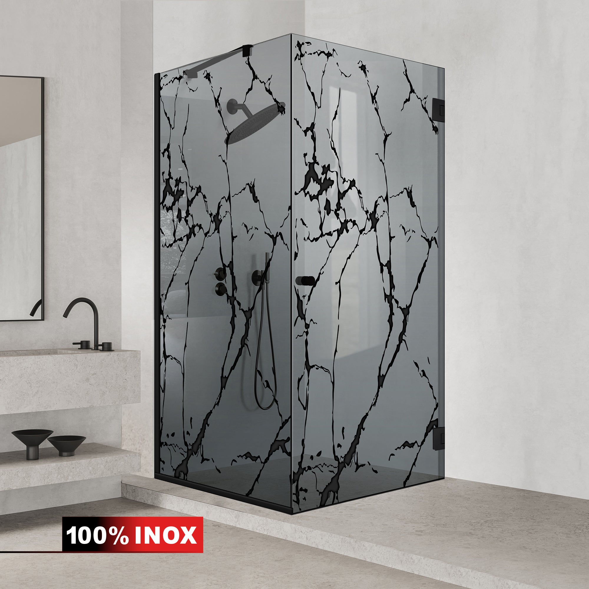 Cabina doccia con porta battente #Grigio