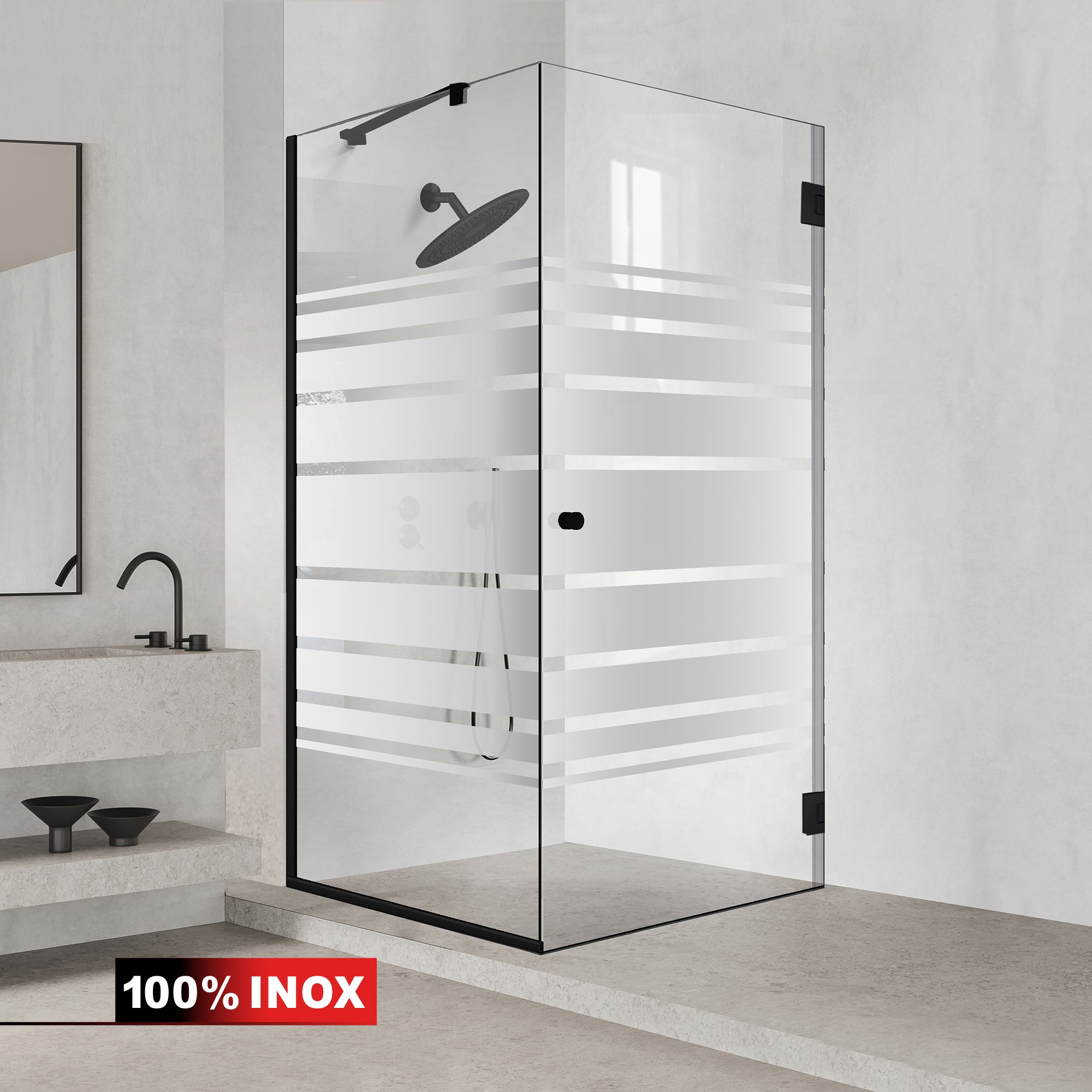 Cabina doccia con porta battente #Trasparente