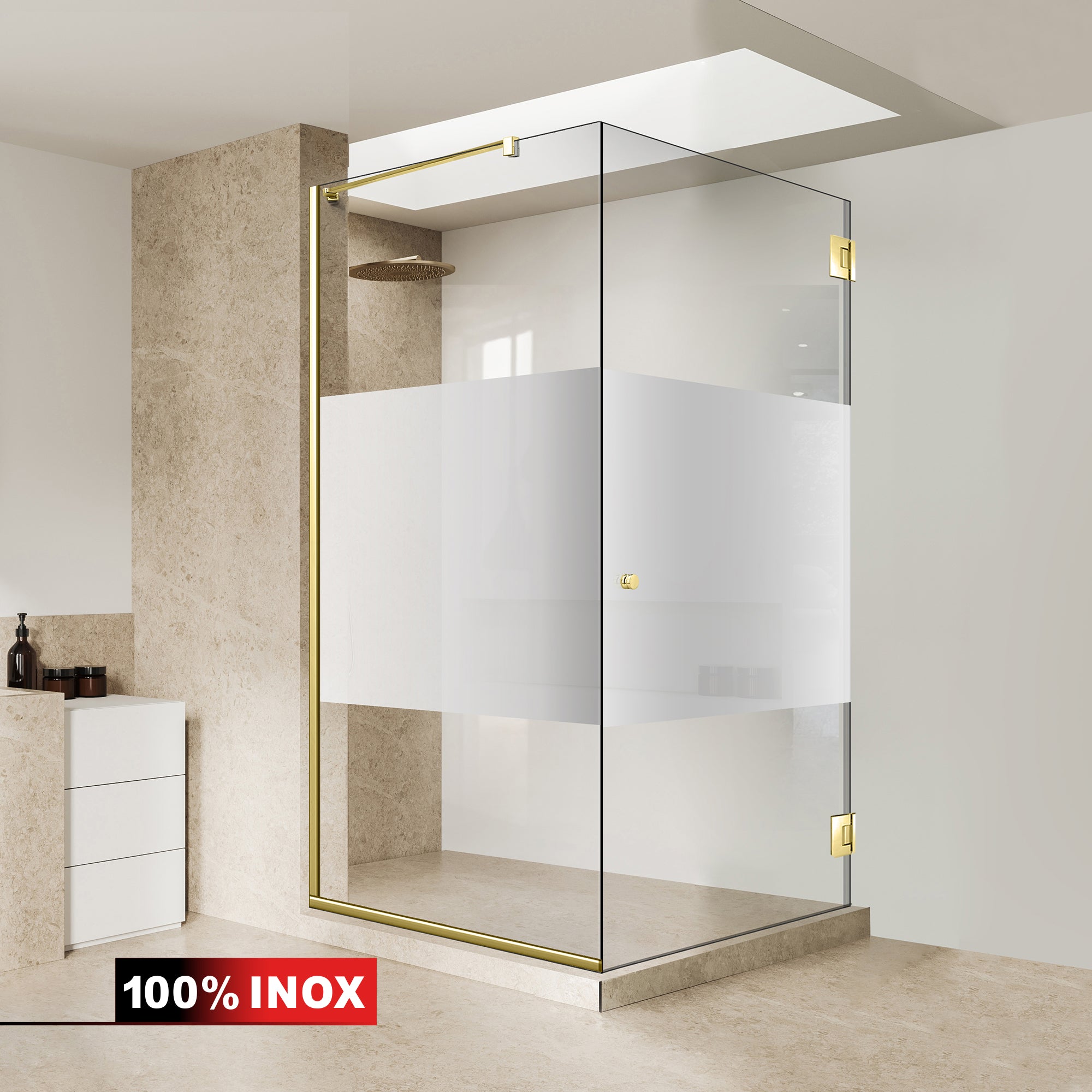 Shower enclosure with swing door #Clear