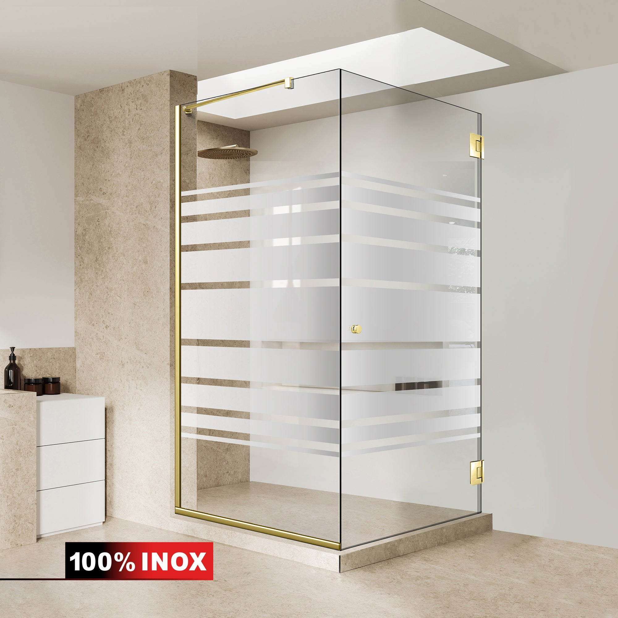 Cabina doccia con porta battente #Trasparente