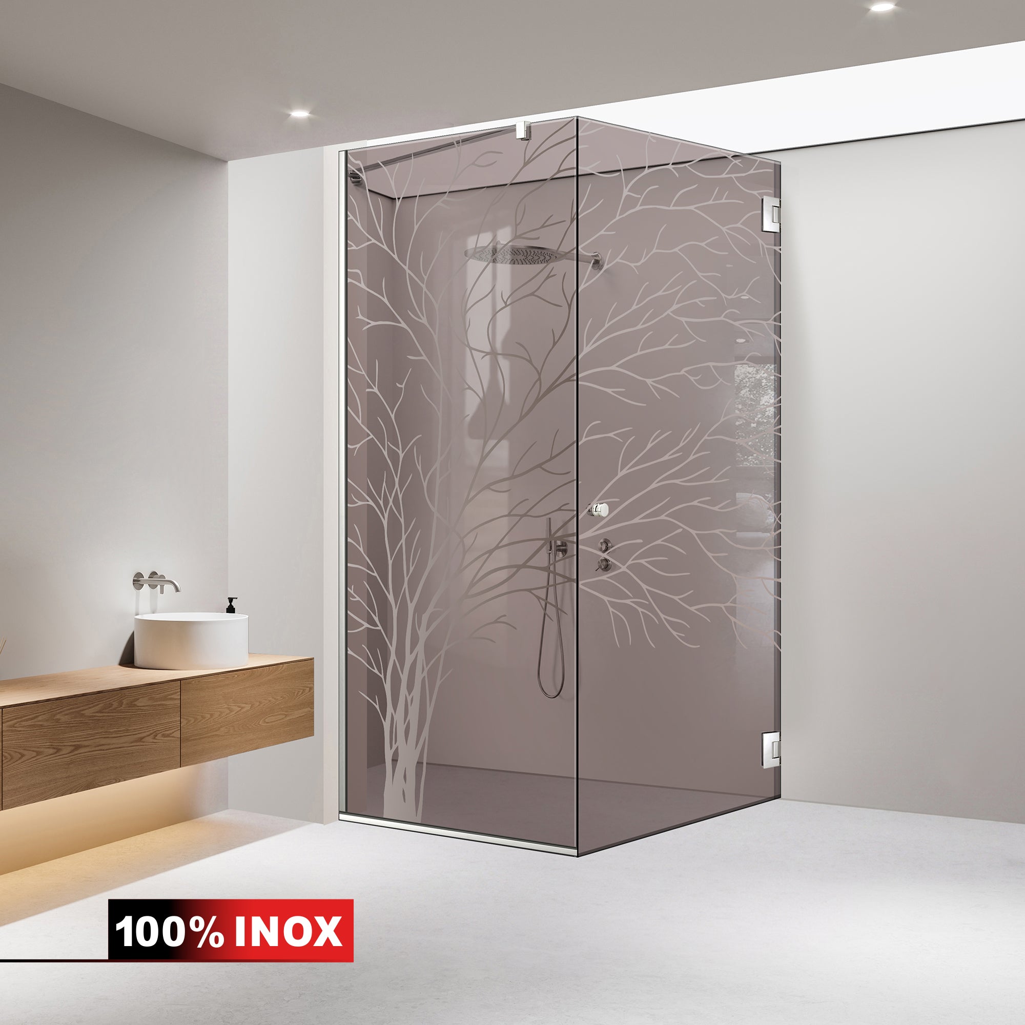 Cabina doccia con porta battente #Bronzo