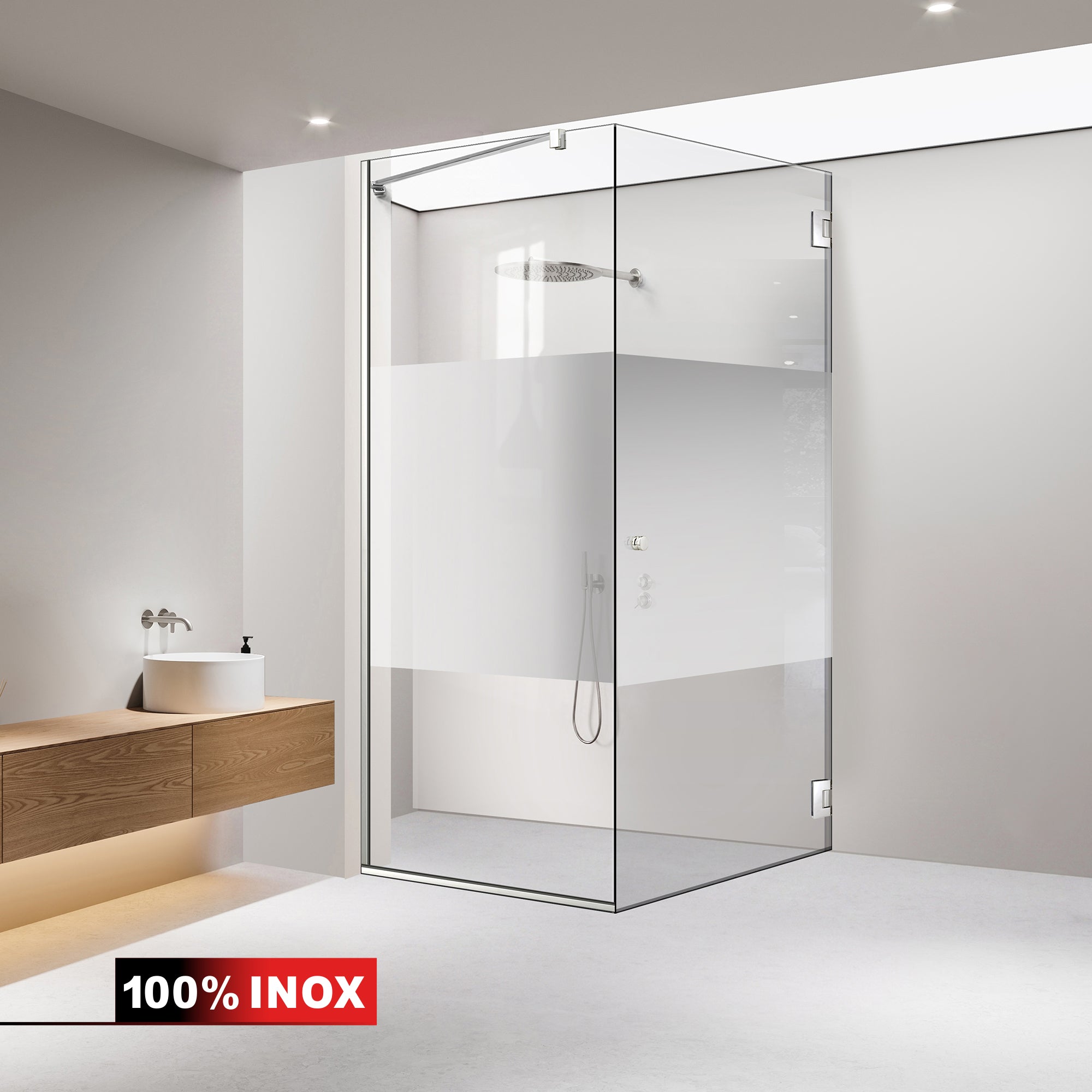 Cabina doccia con porta battente #Trasparente