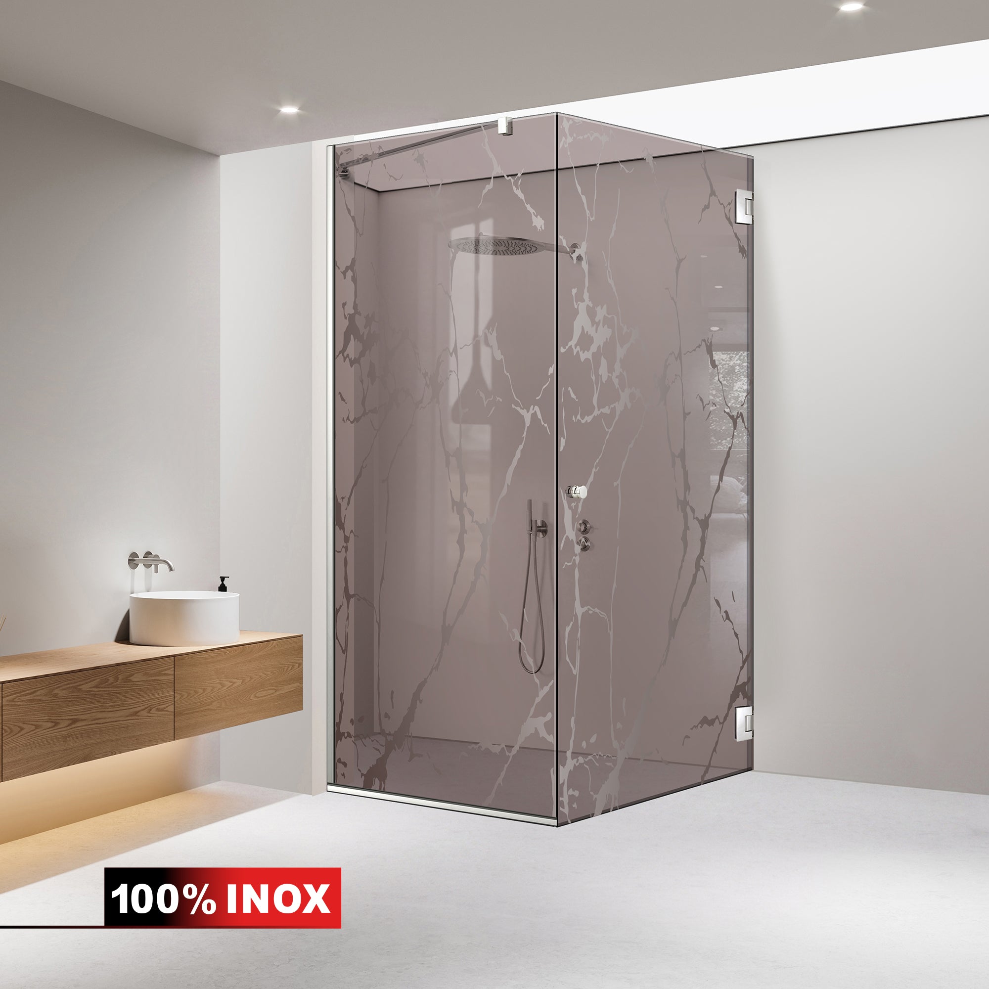 Cabina doccia con porta battente #Bronzo