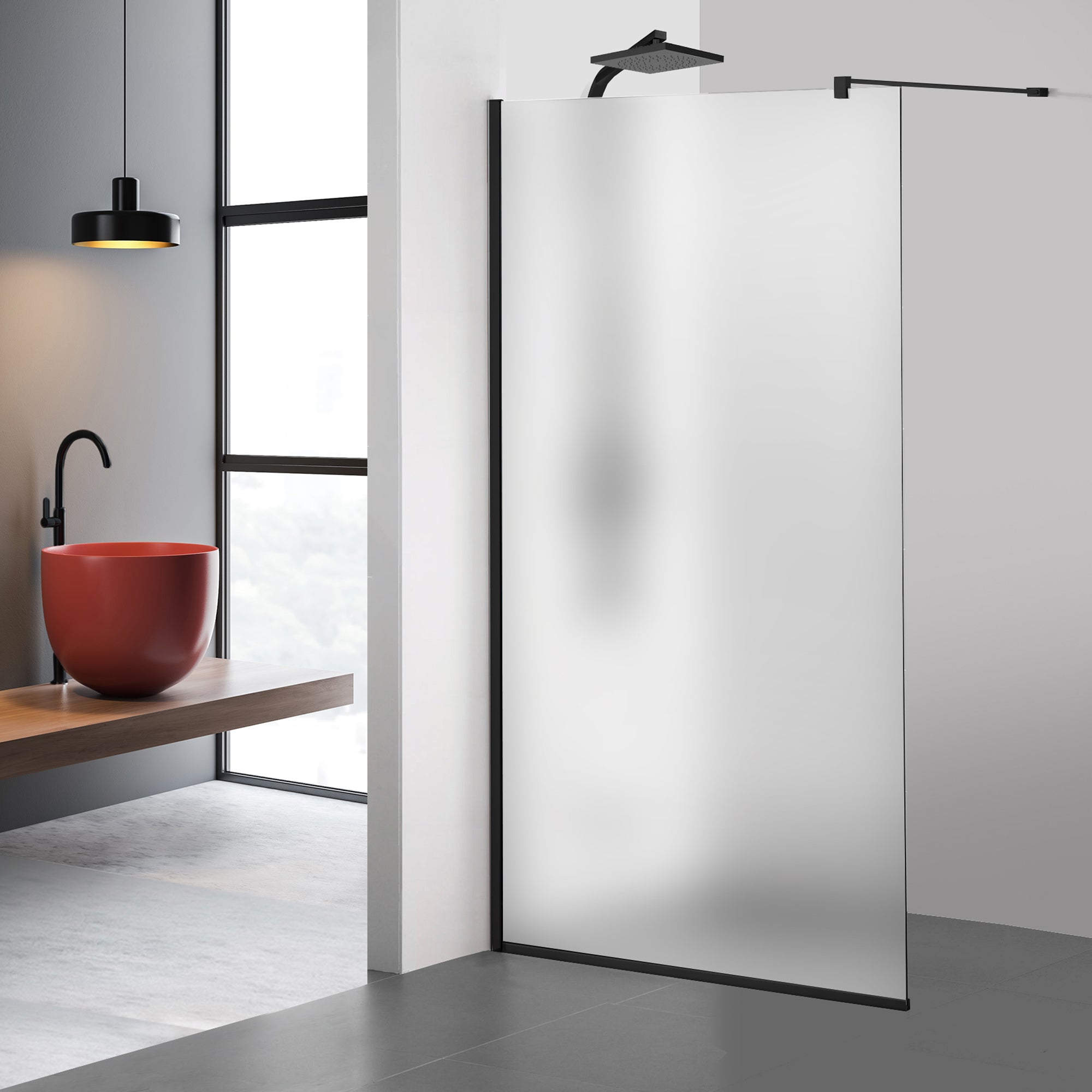 Paravan dus Walk-in, Perete dus Negru, #Mat #Matt