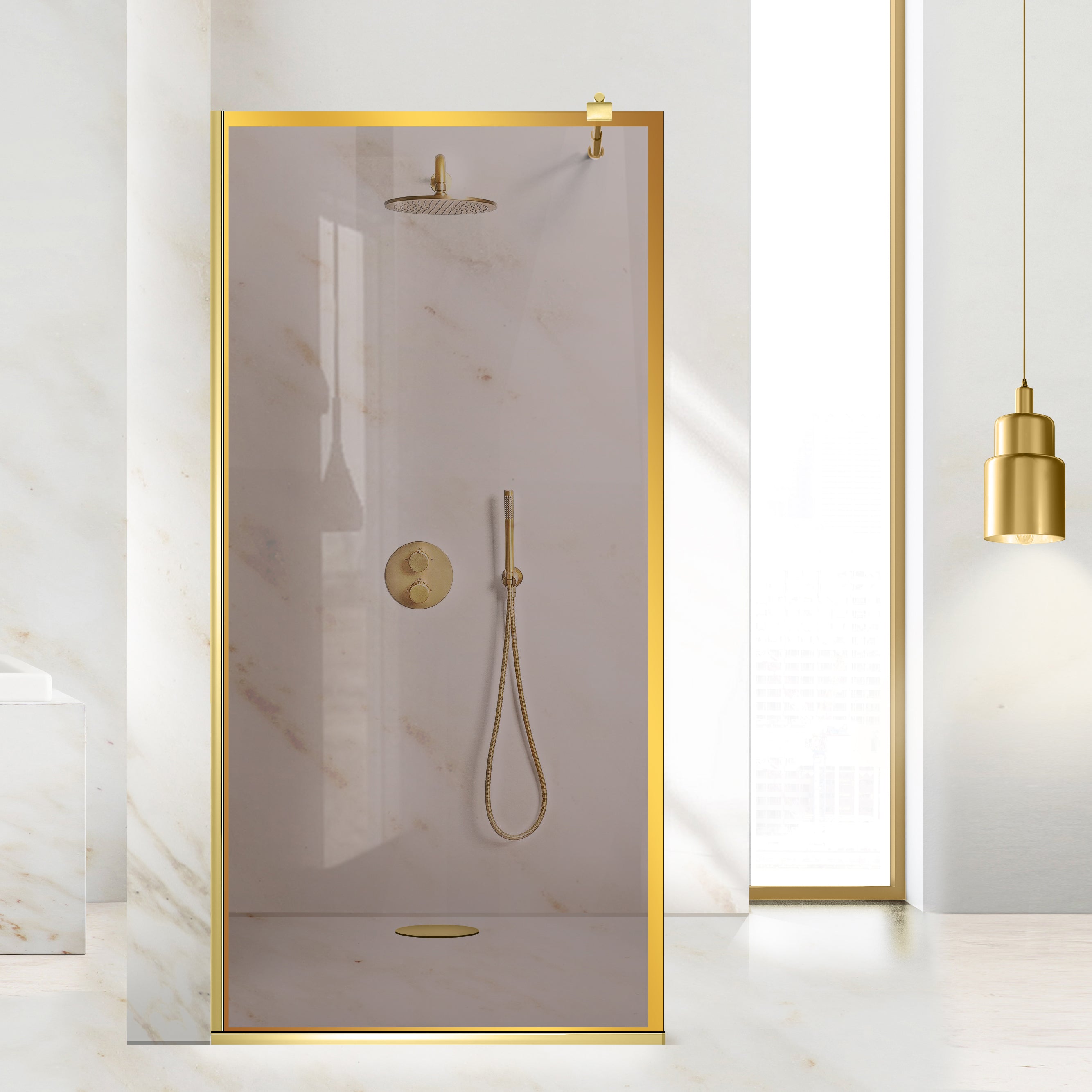Paravan dus Walk-in, Perete dus Auriu, #Bronz #Bronz