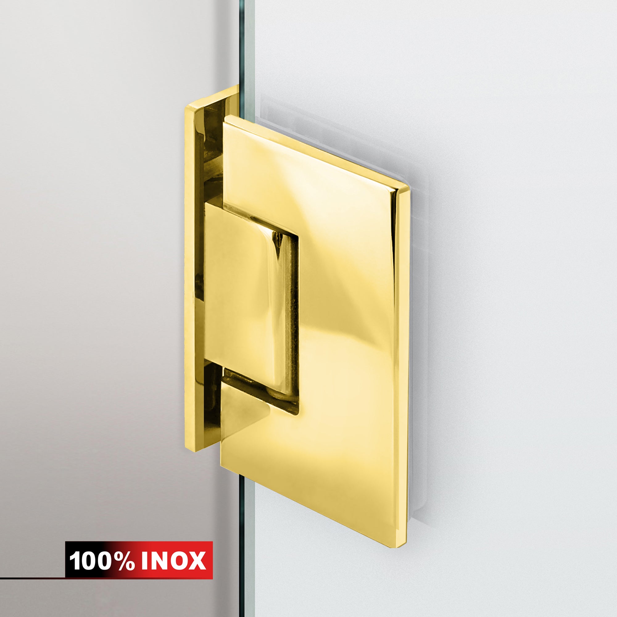 Hinged glass door gold, #Satiné