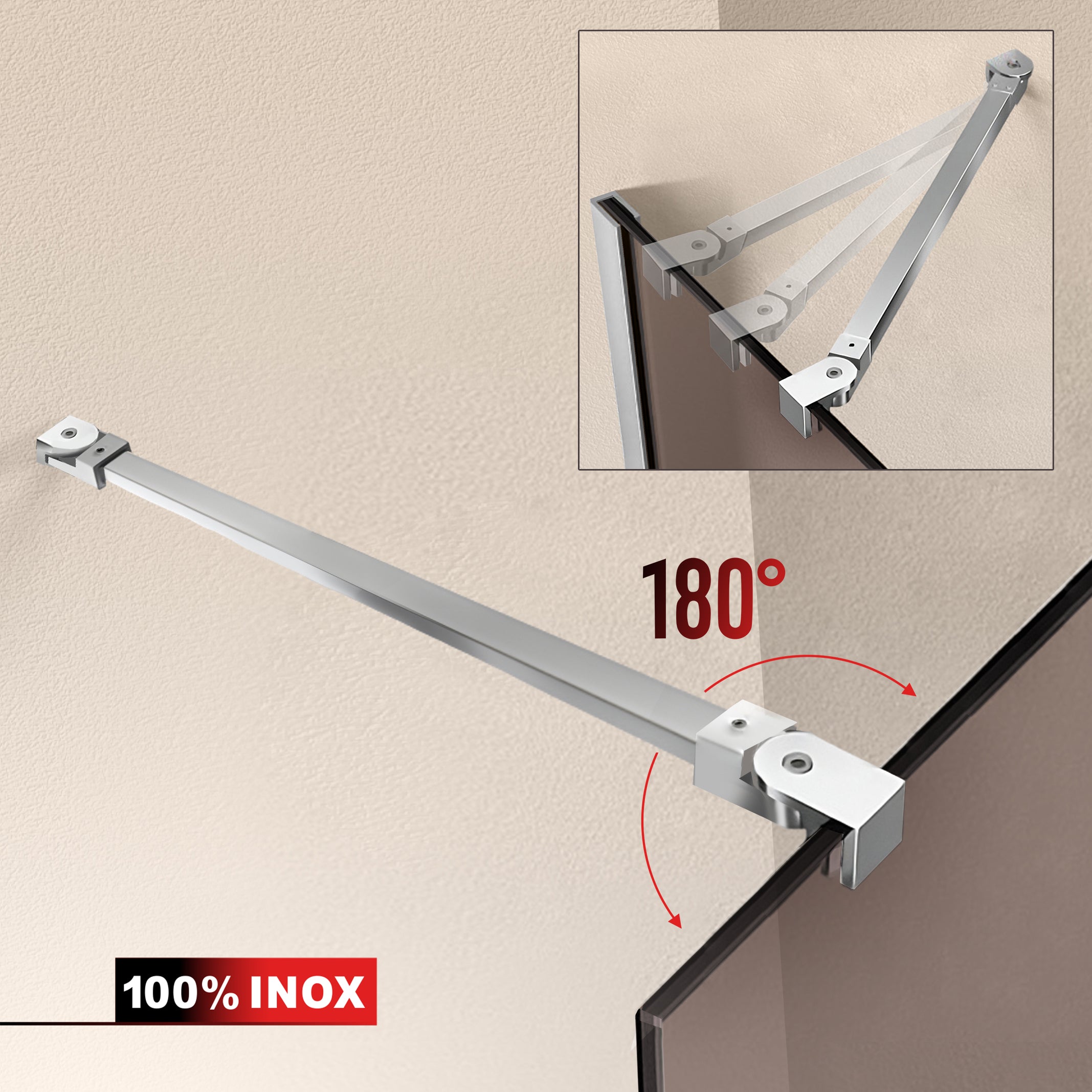 Paravan dus Walk-in, Perete dus Inox, #Bronz #Bronz