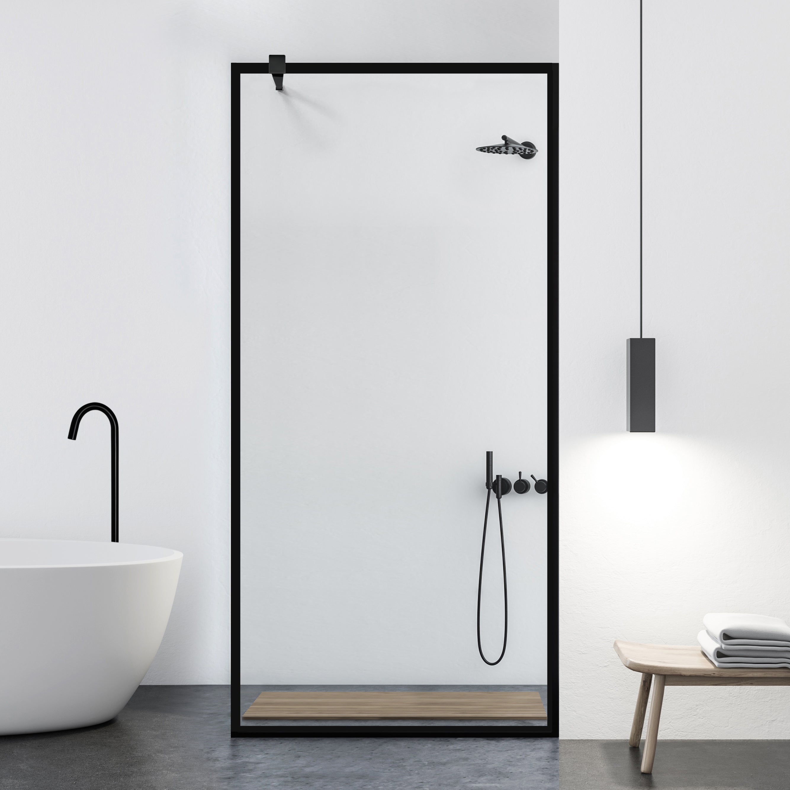 Paravan dus Walk-in, Perete dus Negru, #Clara