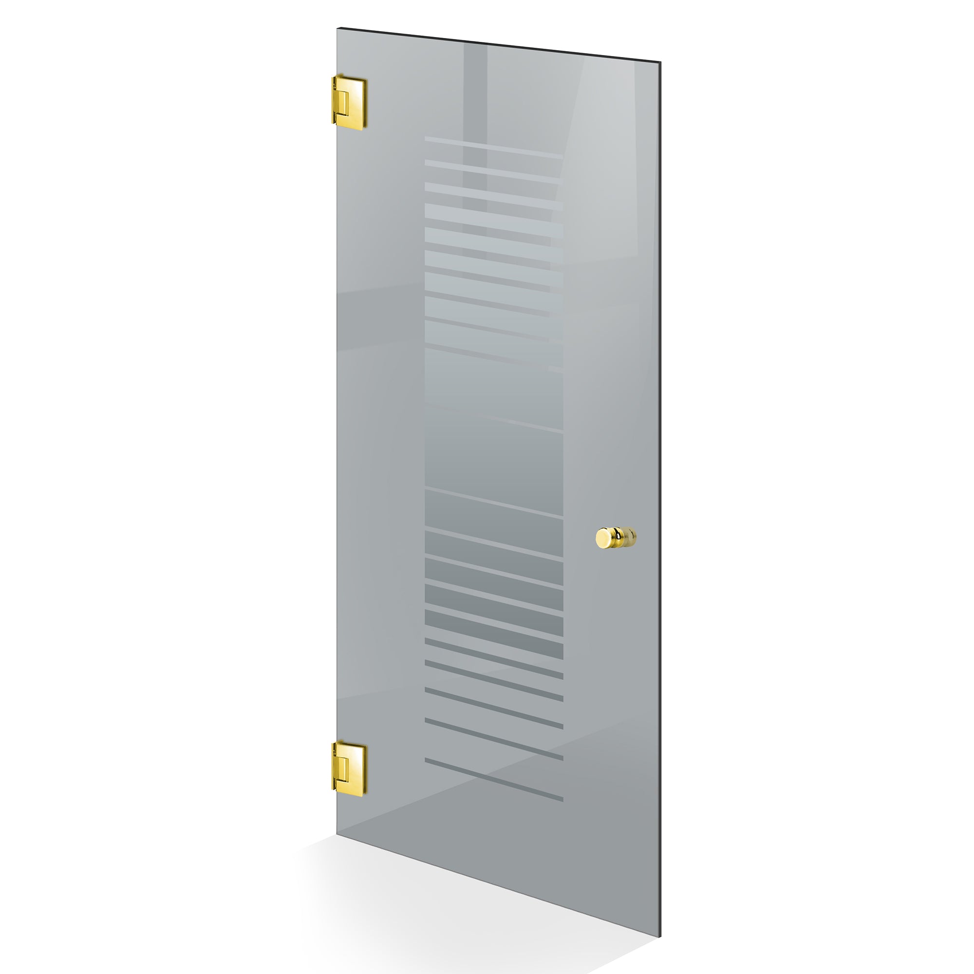 Hinged glass door gold, #Grey