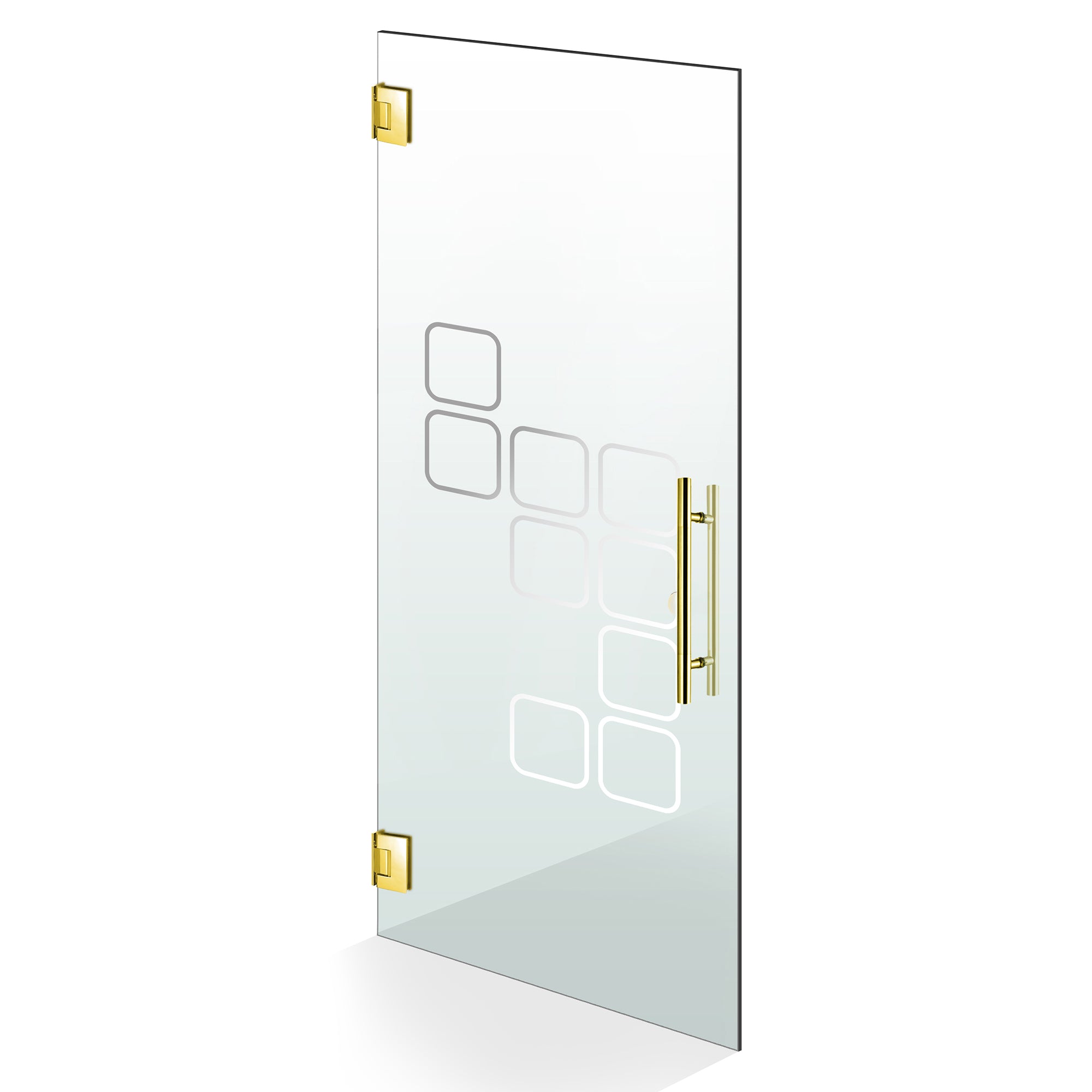 Hinged glass door gold, #Clear