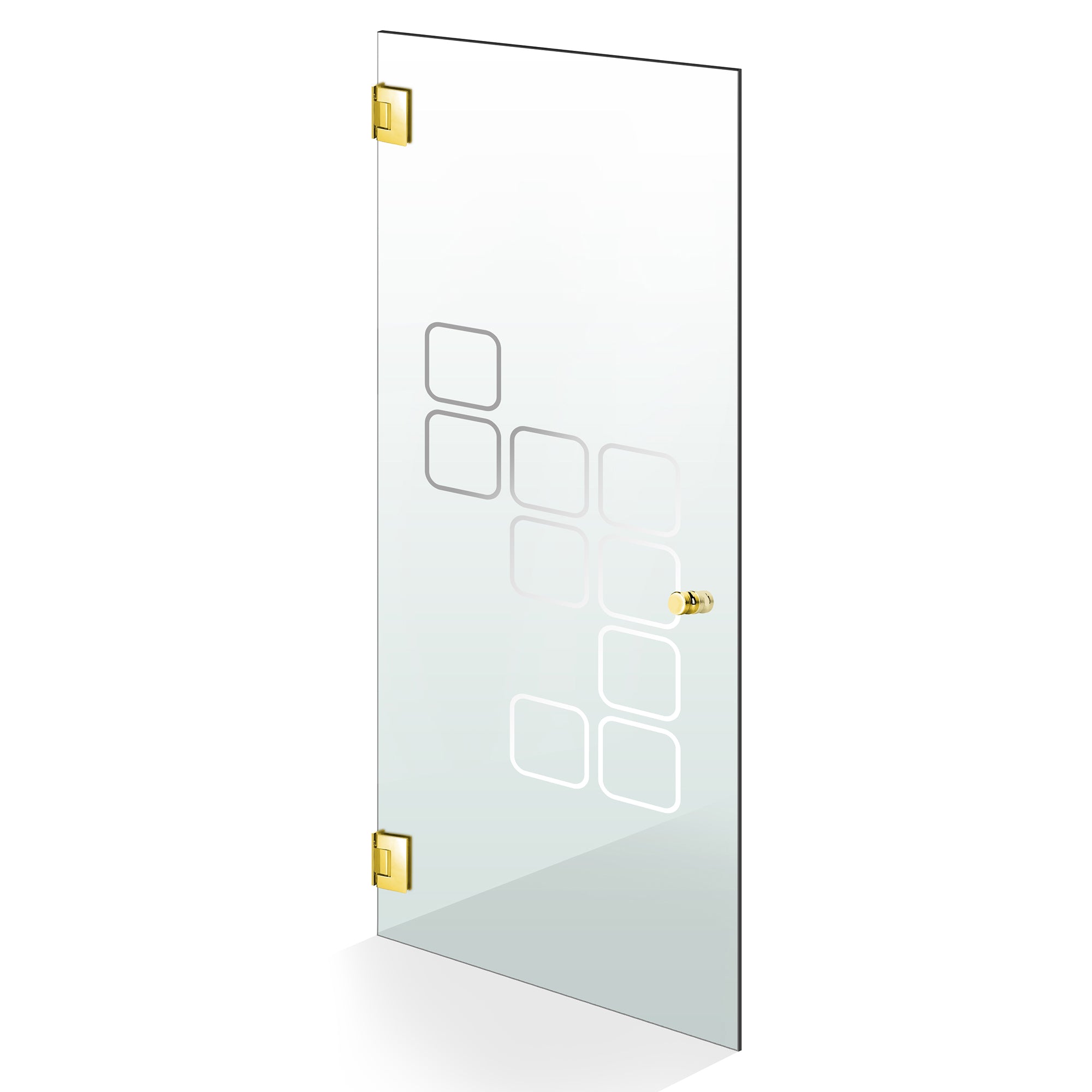 Hinged glass door gold, #Clear