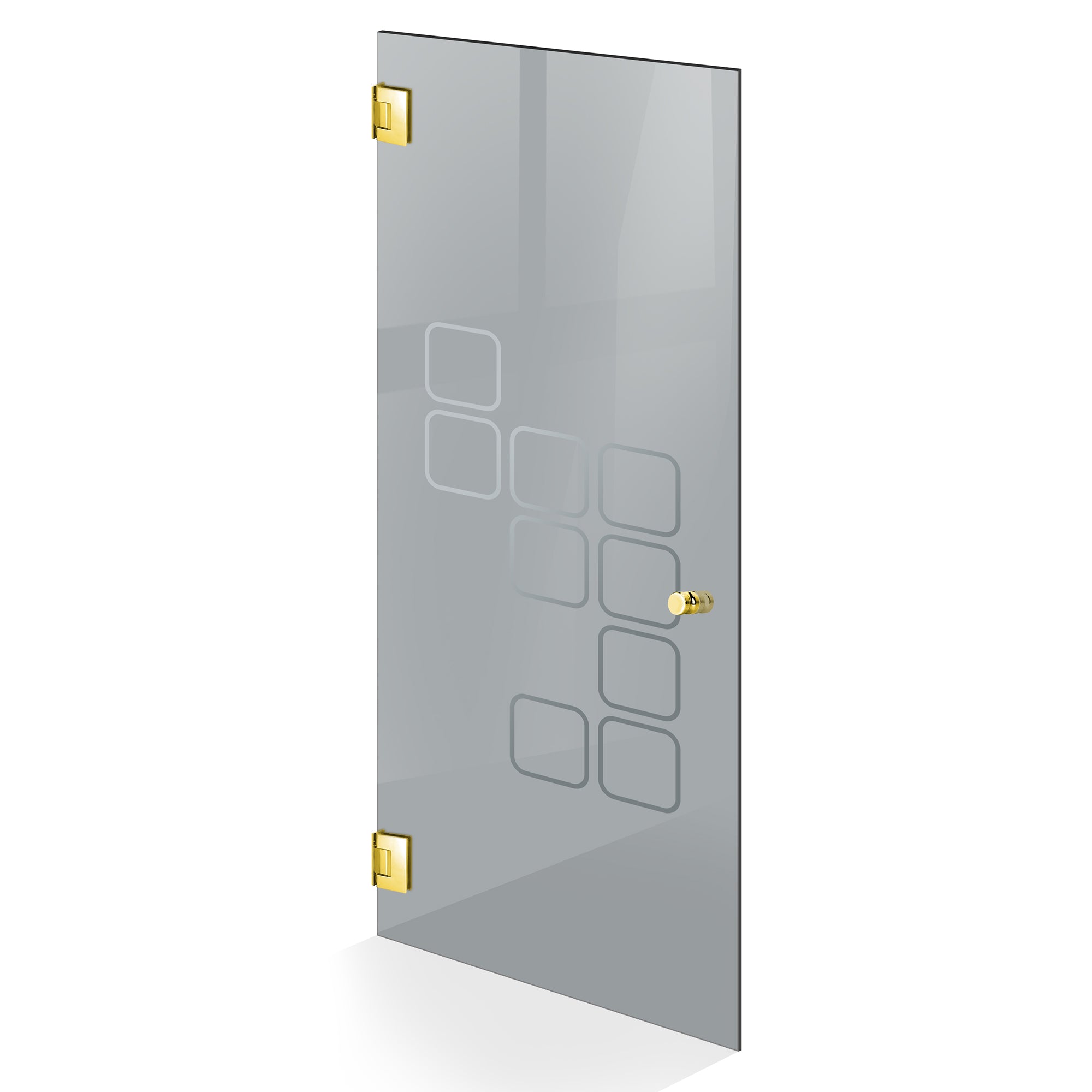 Hinged glass door gold, #Grey