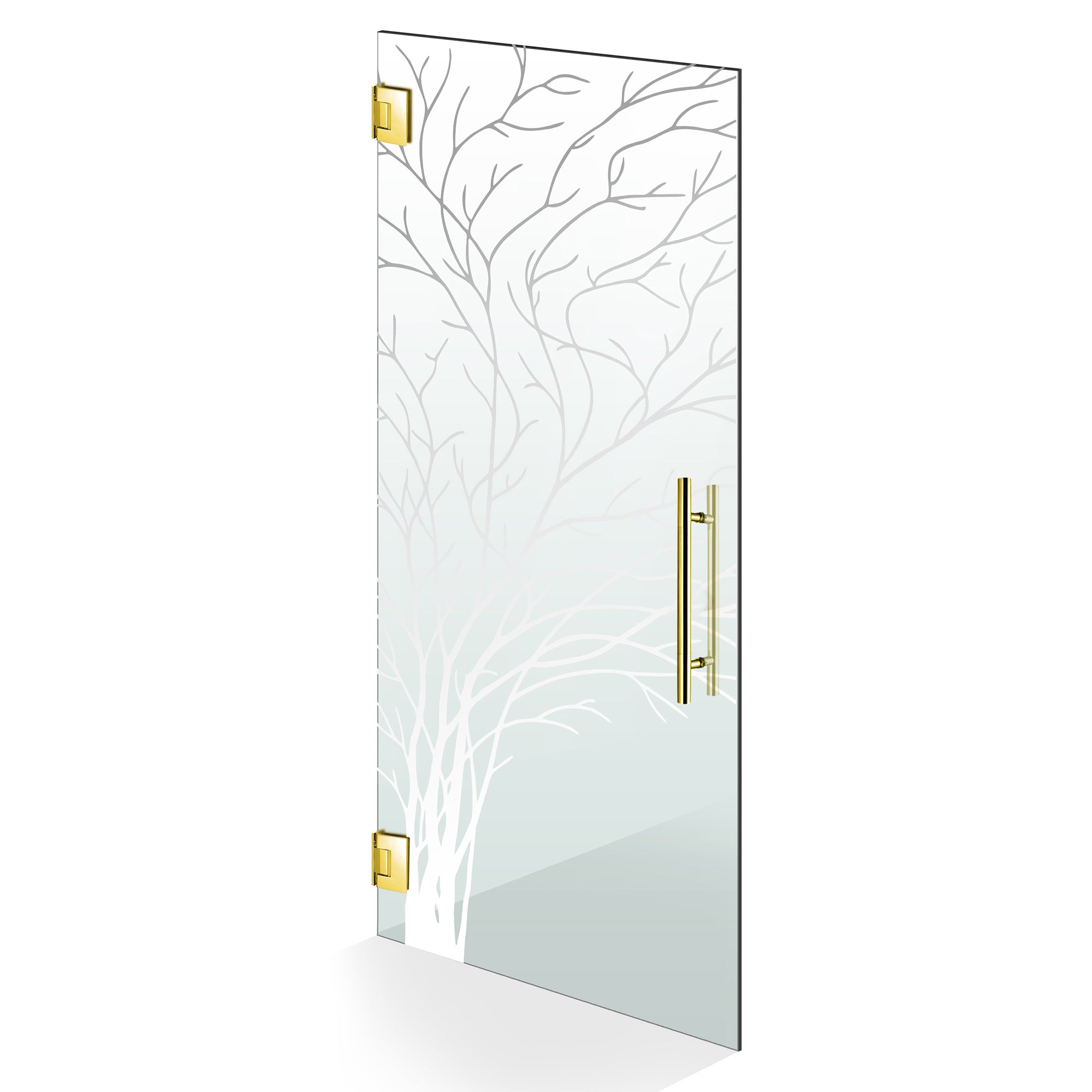 Porta in vetro battente oro, #Trasparente