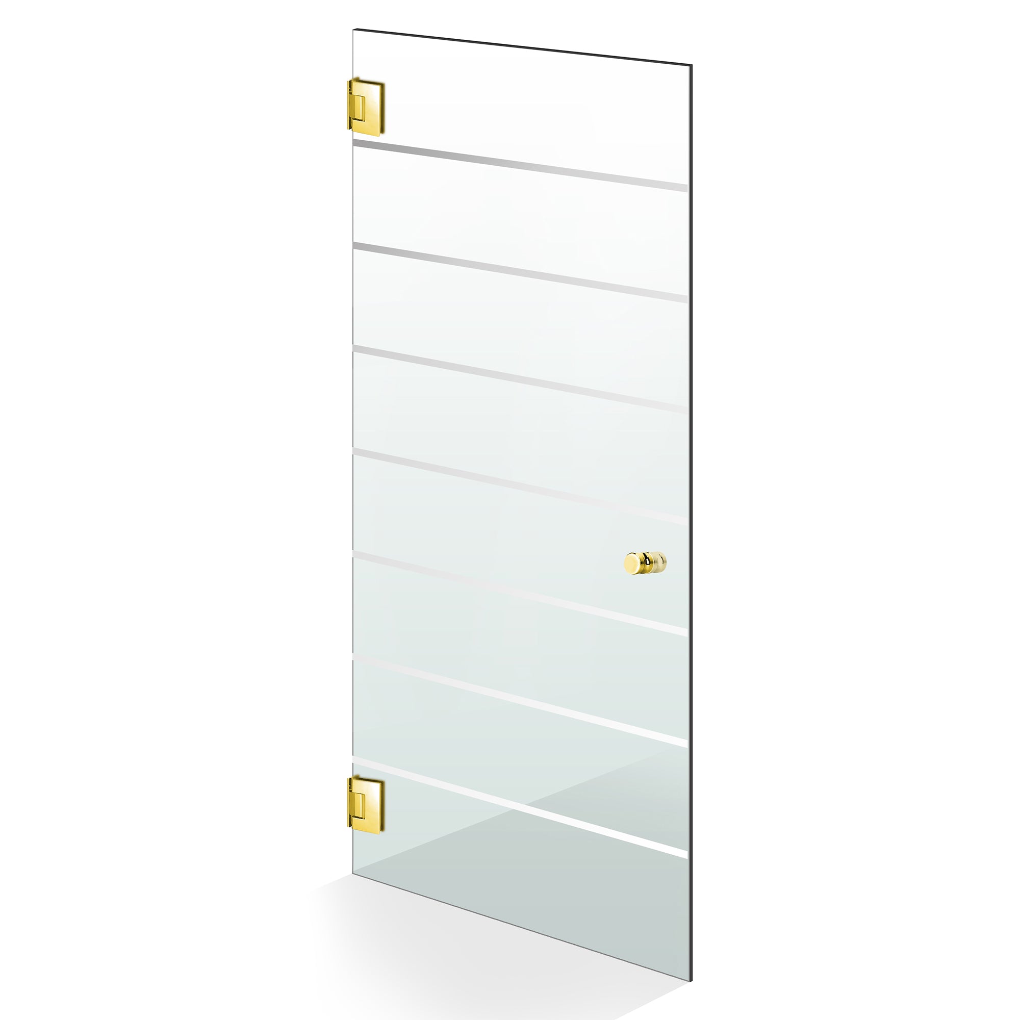 Porta in vetro battente oro, #Trasparente