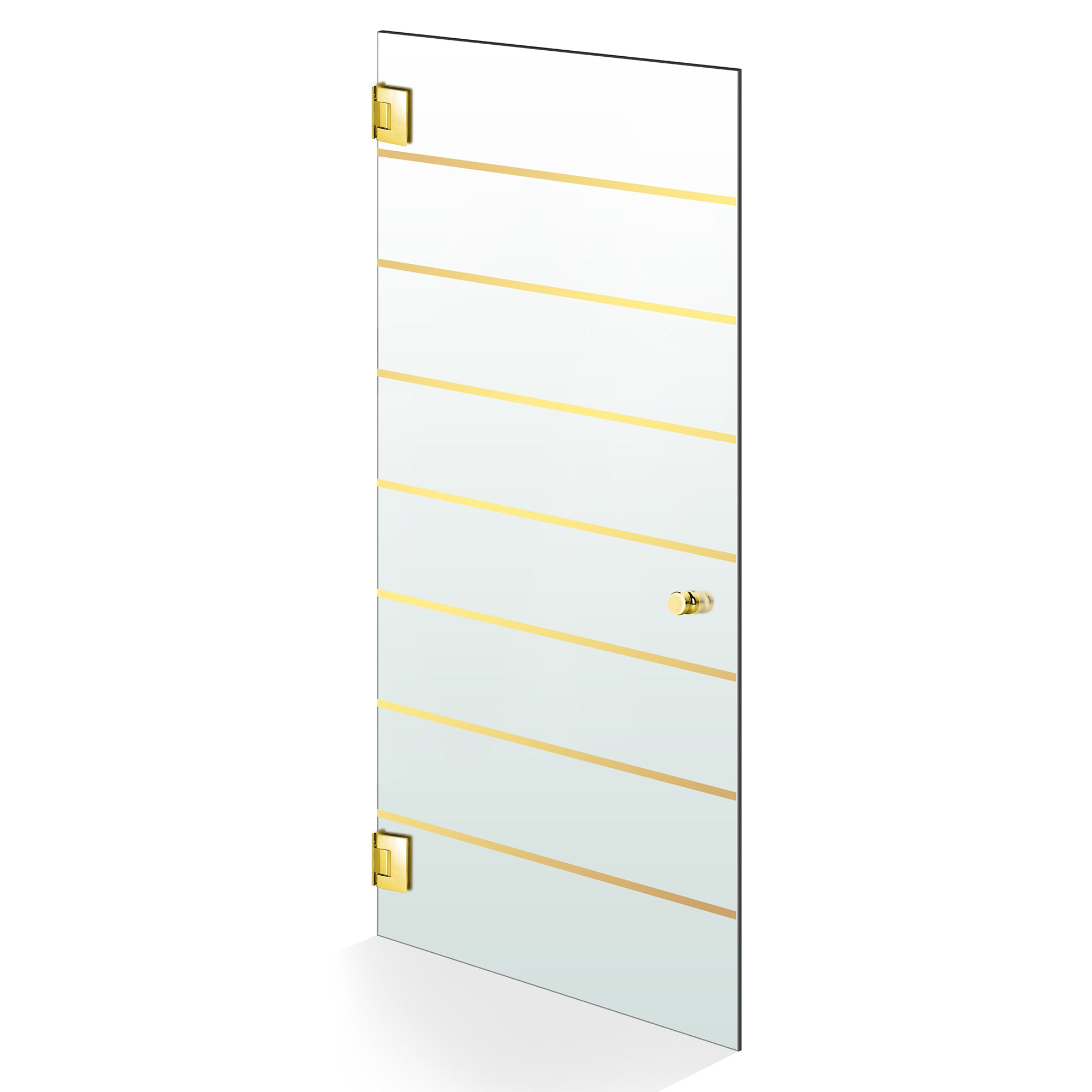 Porta in vetro battente oro, #Satinato
